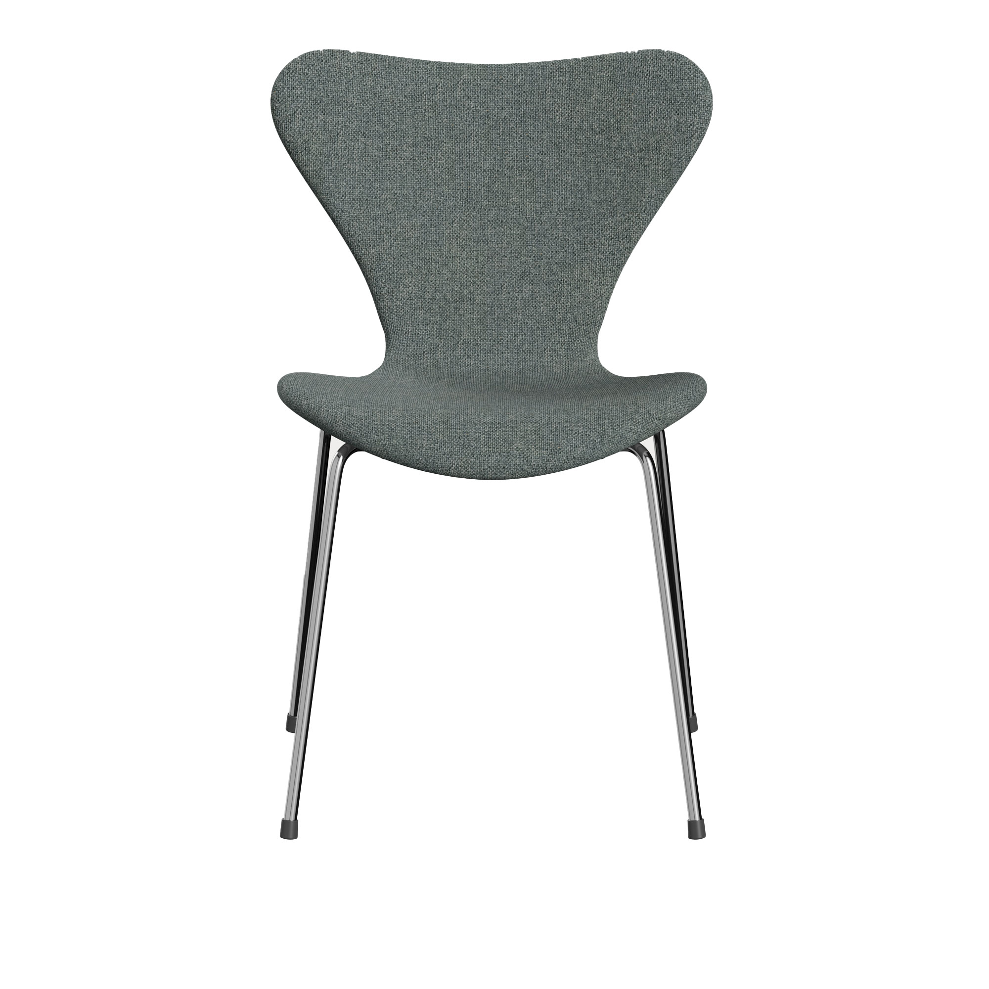 Fritz Hansen - 3107 Sjuan - Helklädd, Tyg, Hallingdal 130 - Matstolar - designer_arne_jacobsen - Grå - Metall/Trä/Textilmaterial