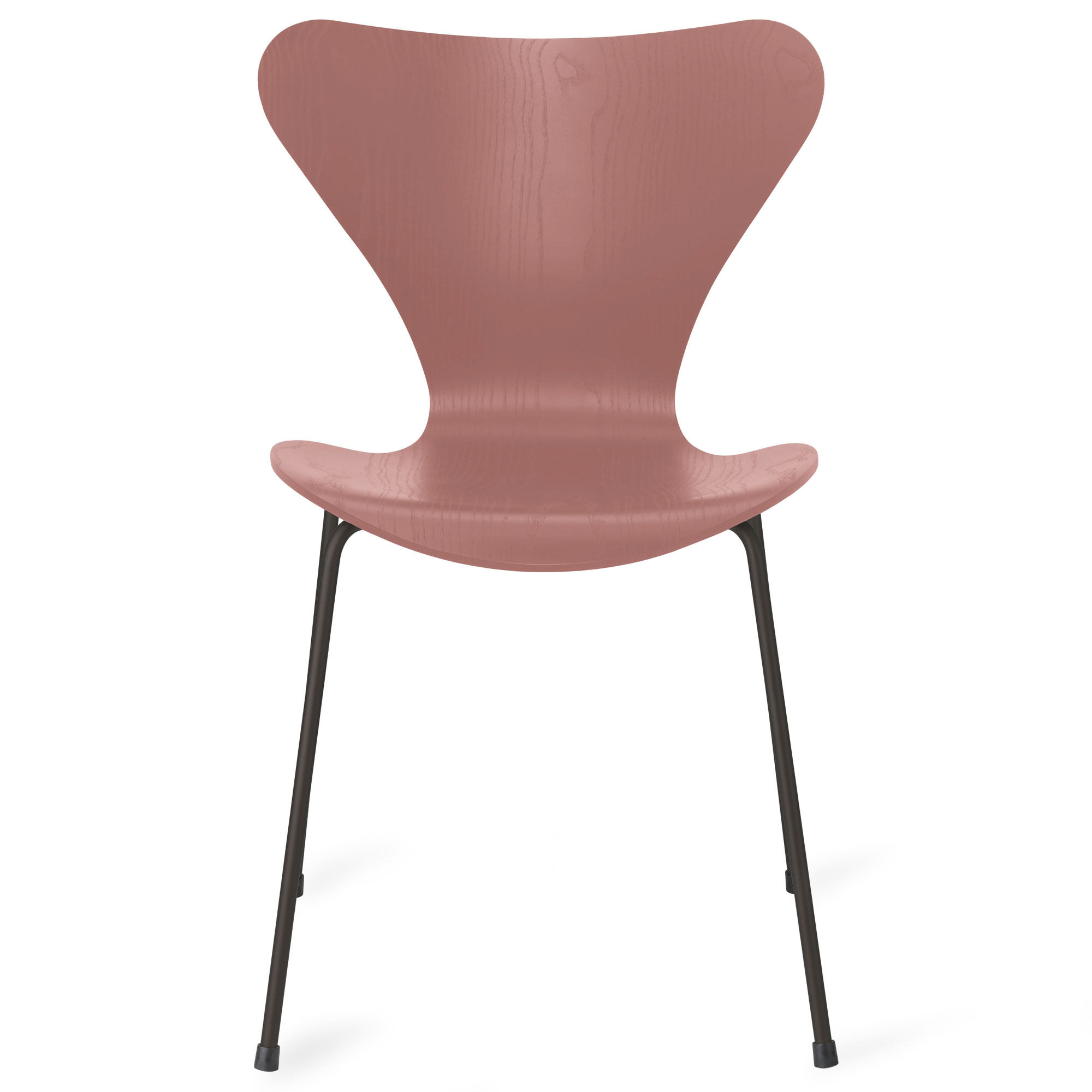 Fritz Hansen - Sjuan 3107 stol f&auml;rgad askfan&eacute;r warm graphite / wild rose - Matstolar - Arne Jacobsen - Metall/Tr&auml;