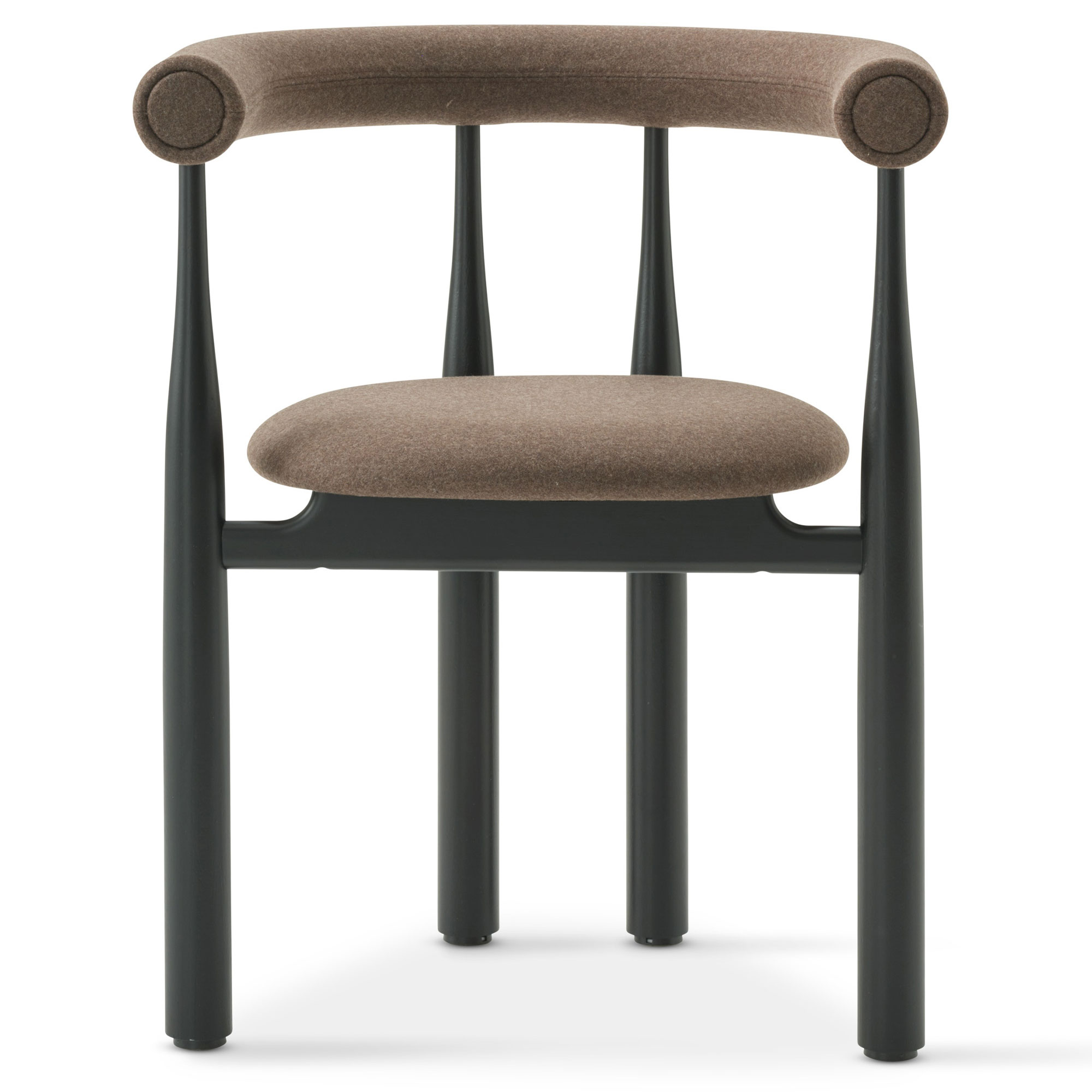New Works - Bukowski Chair, Fully Upholstered, Black, Wooly Plus 1008 - Matstolar - Steven Bukowski - Svart - Trä
