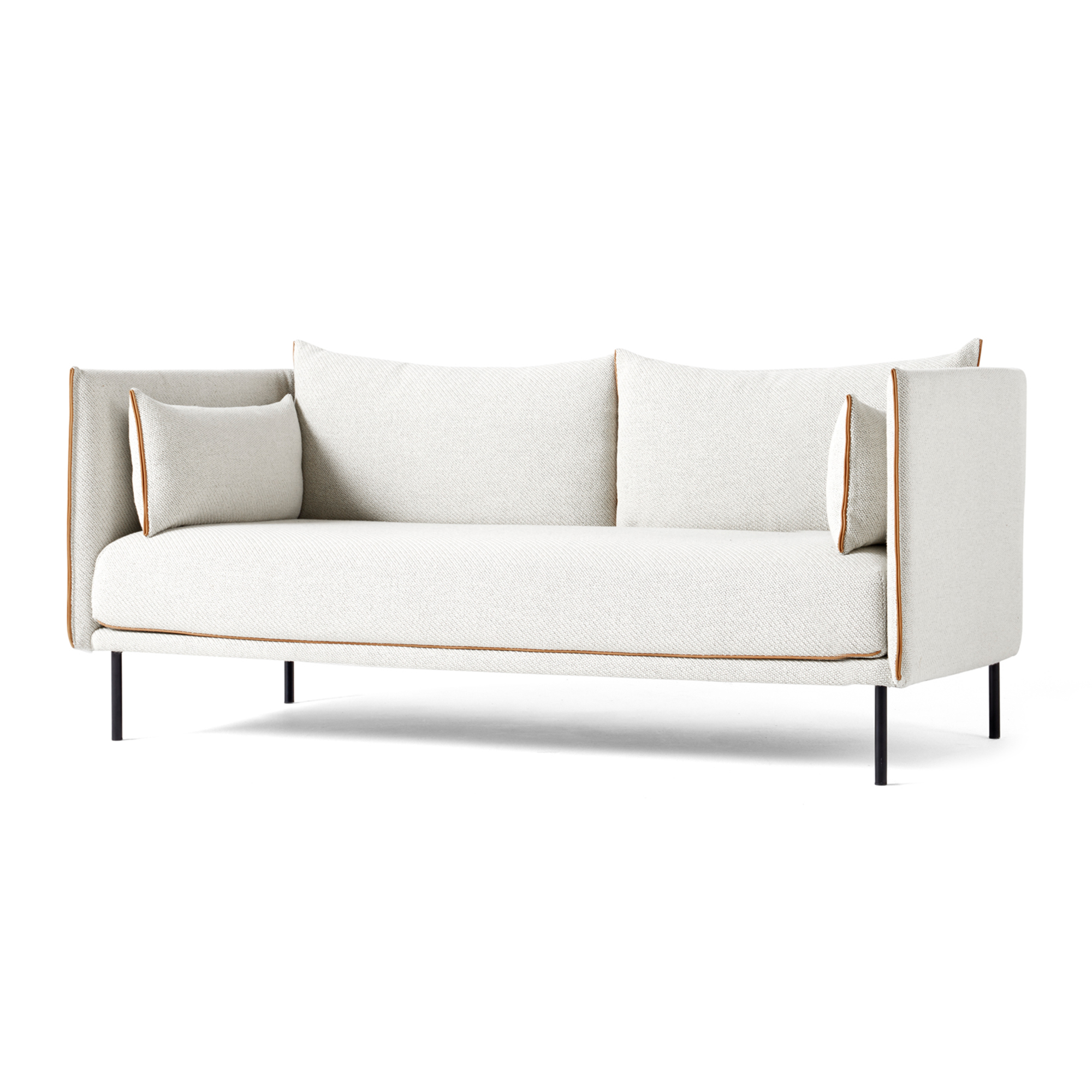 HAY - Silhouette 2 Seater - Black Base - Cognac Piping - Cat.5 - Coda 2 100 - Soffor - GamFratesi