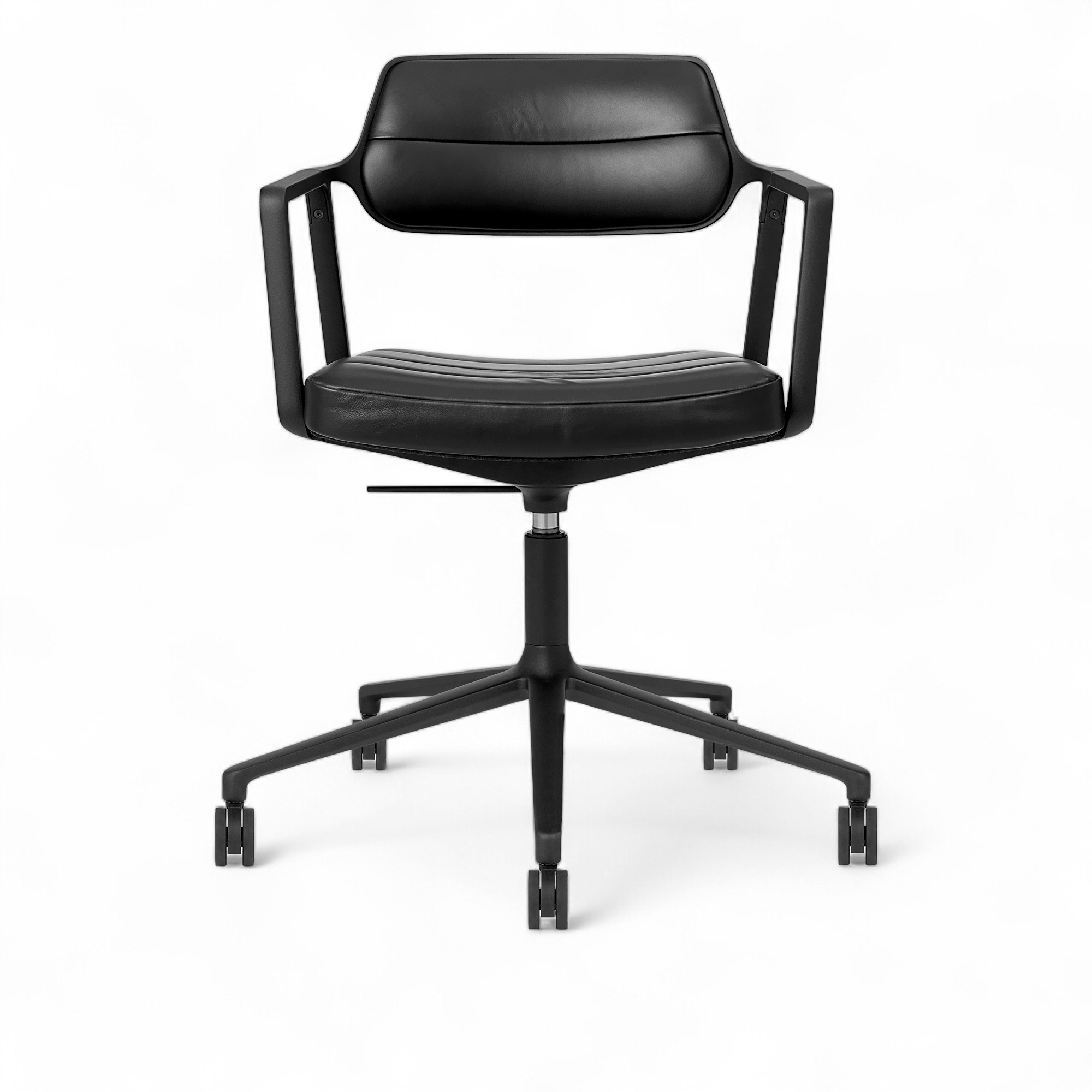 vipp - vipp453+ kontorstol med hjul svart ram med svart läder - kontorsstolar - svart