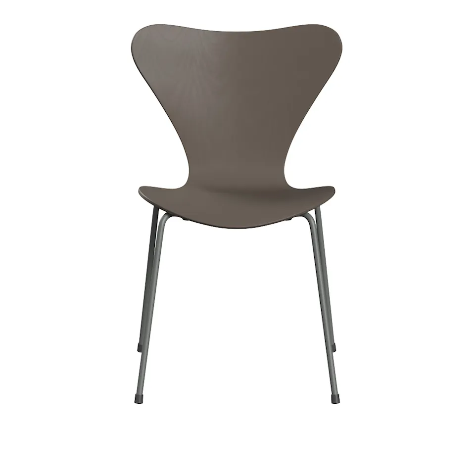 Series 7 stol 3107 bøkfiner stålunderstell sølvgrå
