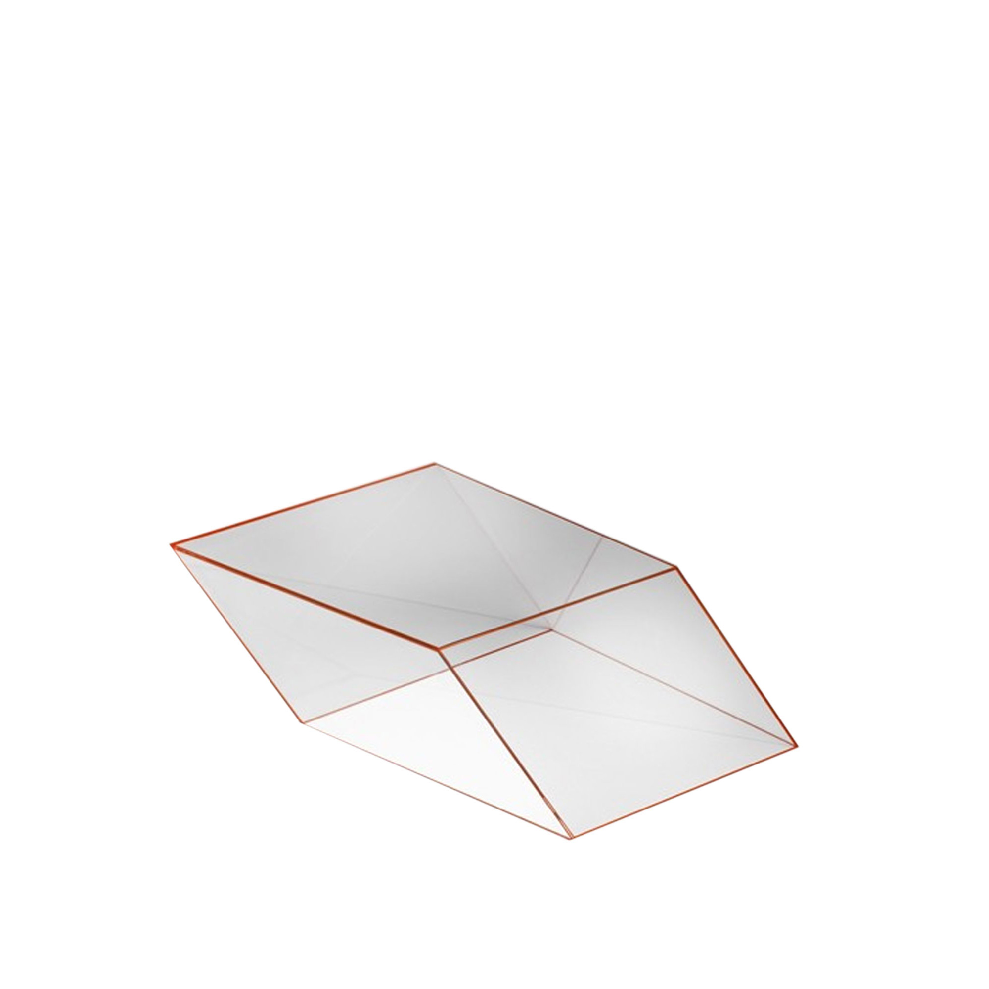 Glas Italia - WIR03 Wireframe Low table, White edges, H:30, Transparent Extralight Glass - Sofabord - Piero Lissoni - Gjennomsiktig - Glass