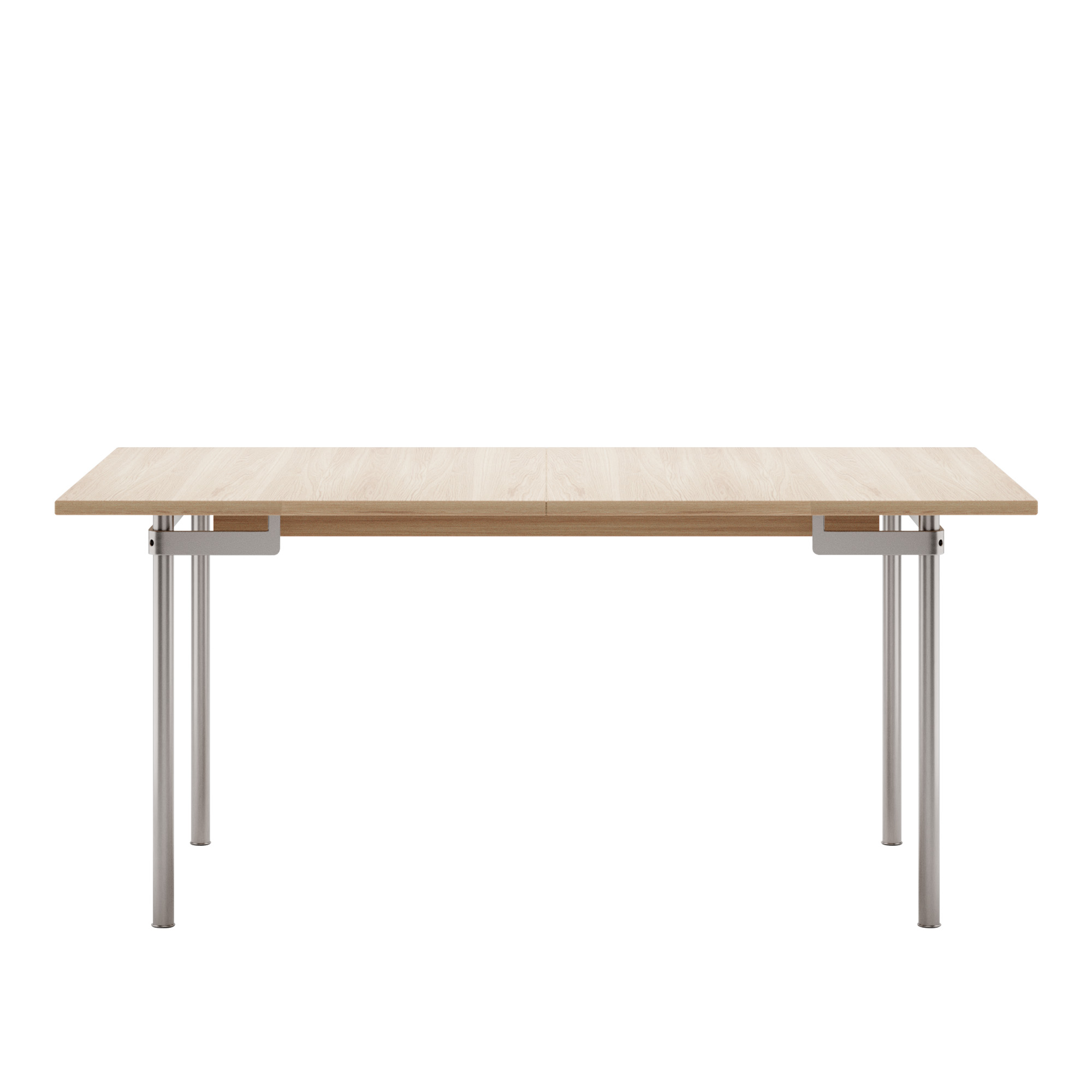 Carl Hansen - CH322, Längd 160-280 cm, Vitoljad Ek, Rostfritt stål (Exkl. 2 st iläggsskivor) - Matbord - Hans J. Wegner - Träfärgad - Metall/Trä