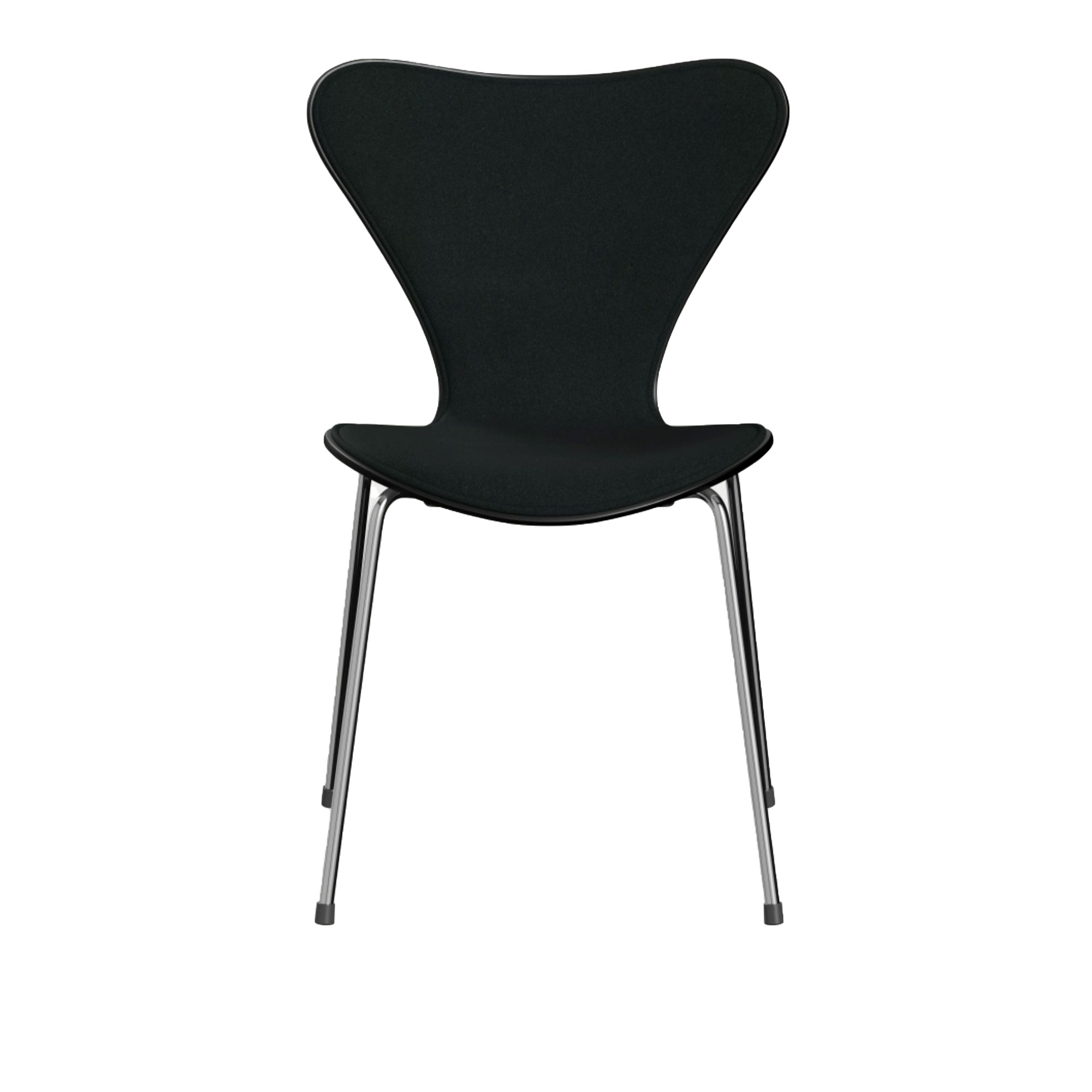 Fritz Hansen - 3107 Sjuan - Framsidesklädd, Black, Tyg, Tonus 128 - Matstolar - designer_arne_jacobsen - Svart - Metall/Trä/Textilmaterial
