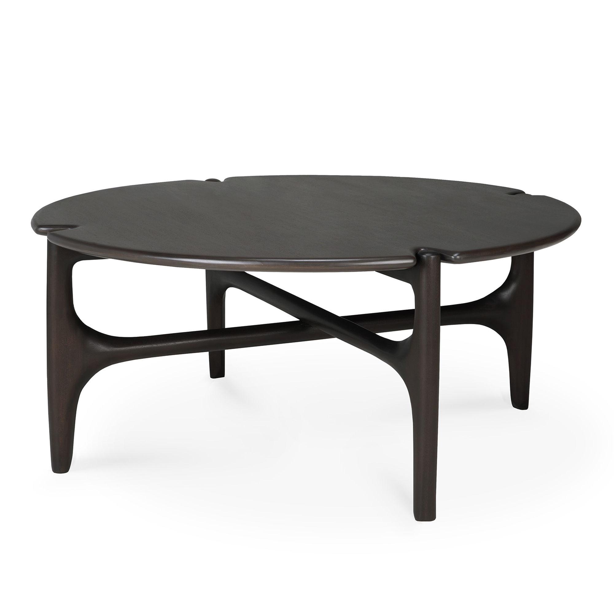 Ethnicraft - PI Coffee Table - Varnished Mahogany - Dark Brown - Round, Ø80 cm - Soffbord - Alain Van Havre - Brun - Trä | Möbler - Bord - Soffbord | Möbelexperten