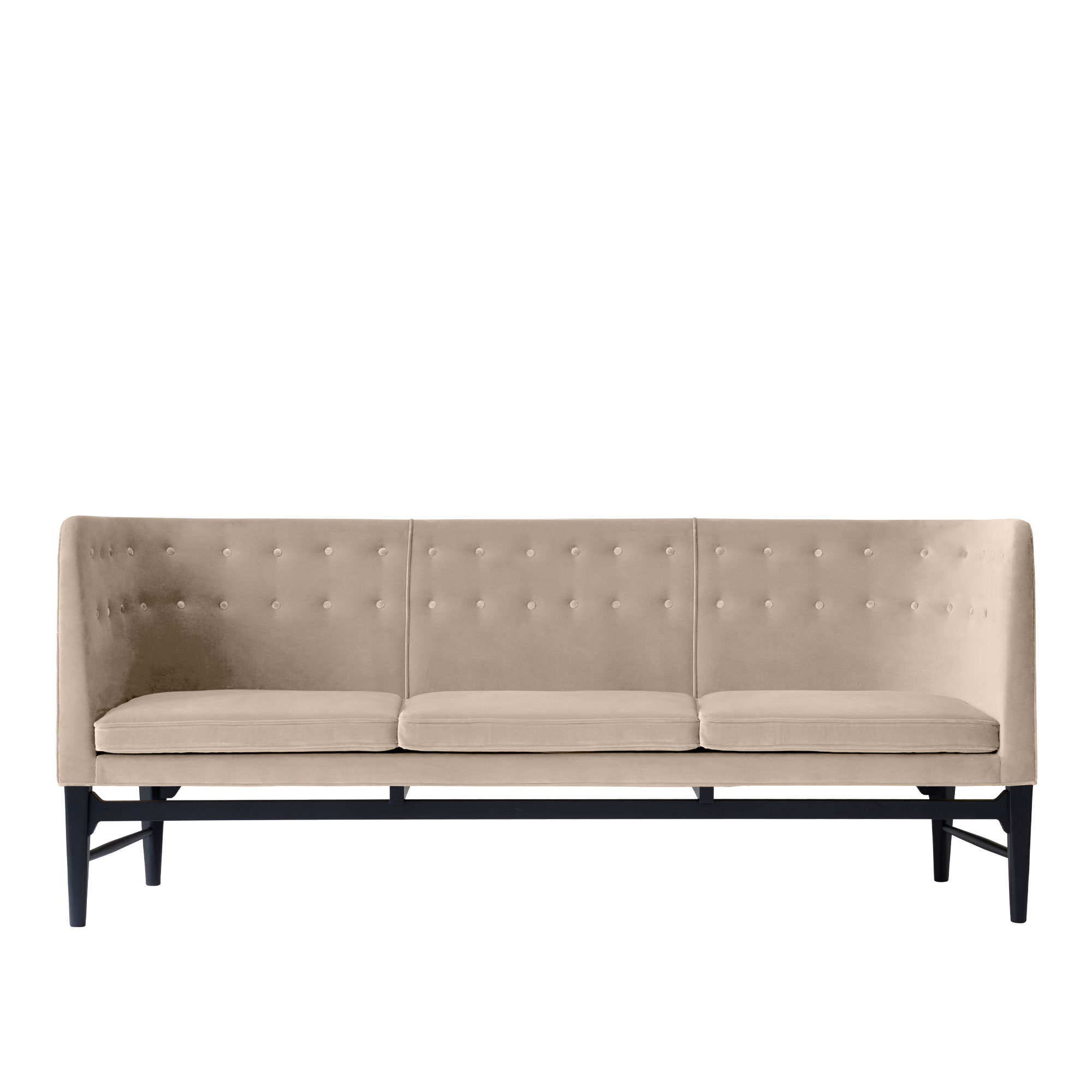 &Tradition - Mayor AJ5 - Fabric cat.2 - Velvet 14 Pearl - Black Lacquered Oak - Soffor - designer_arne_jacobsen