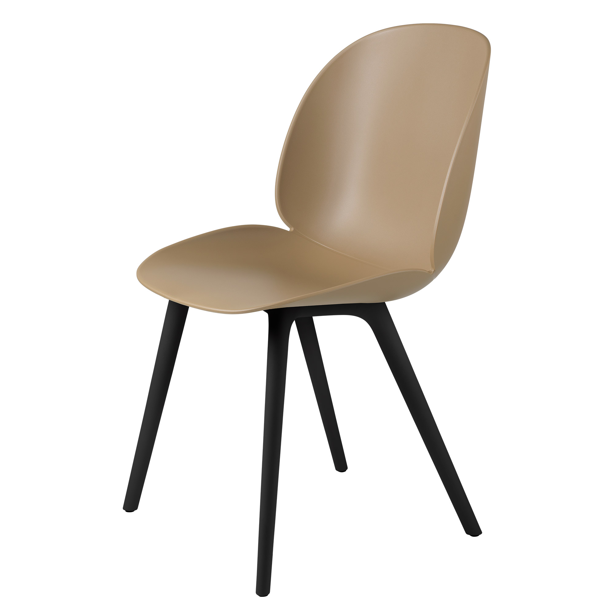 Gubi - Beetle Dining Chair Plastic Edition Pebble Brown / Black - Matstolar - GamFratesi - Brun - Plast