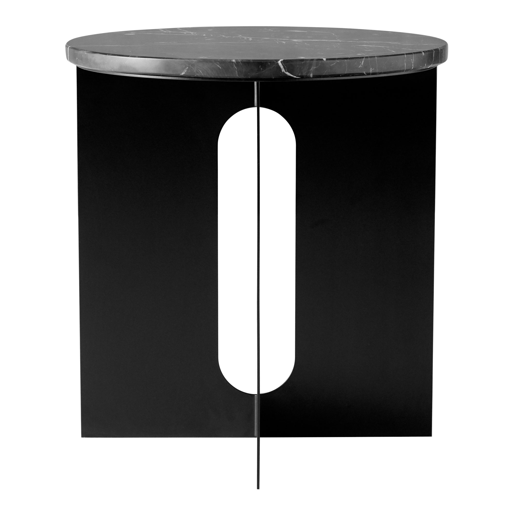 Audo Copenhagen - Androgyne Side Table Black / Black Marble - Småbord & sidobord - Danielle Siggerud - Svart - Metall/Sten