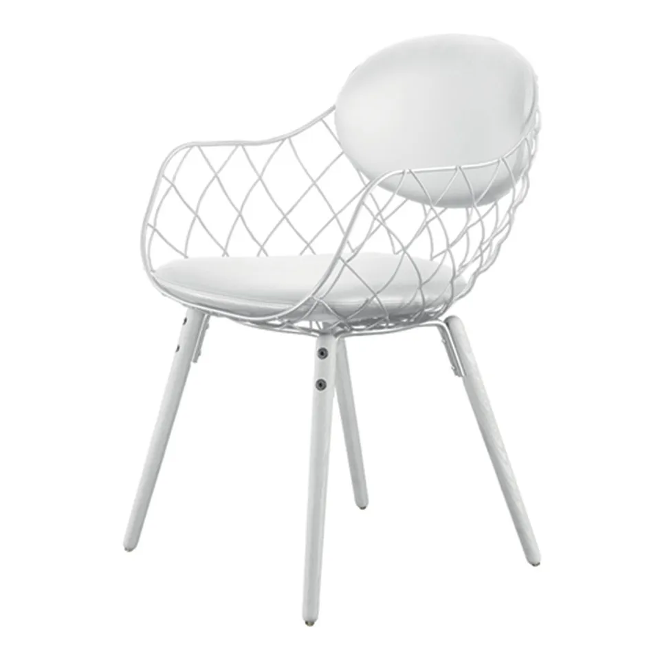 Pina Chair White legs/White seat/White cushions Steelcut 110