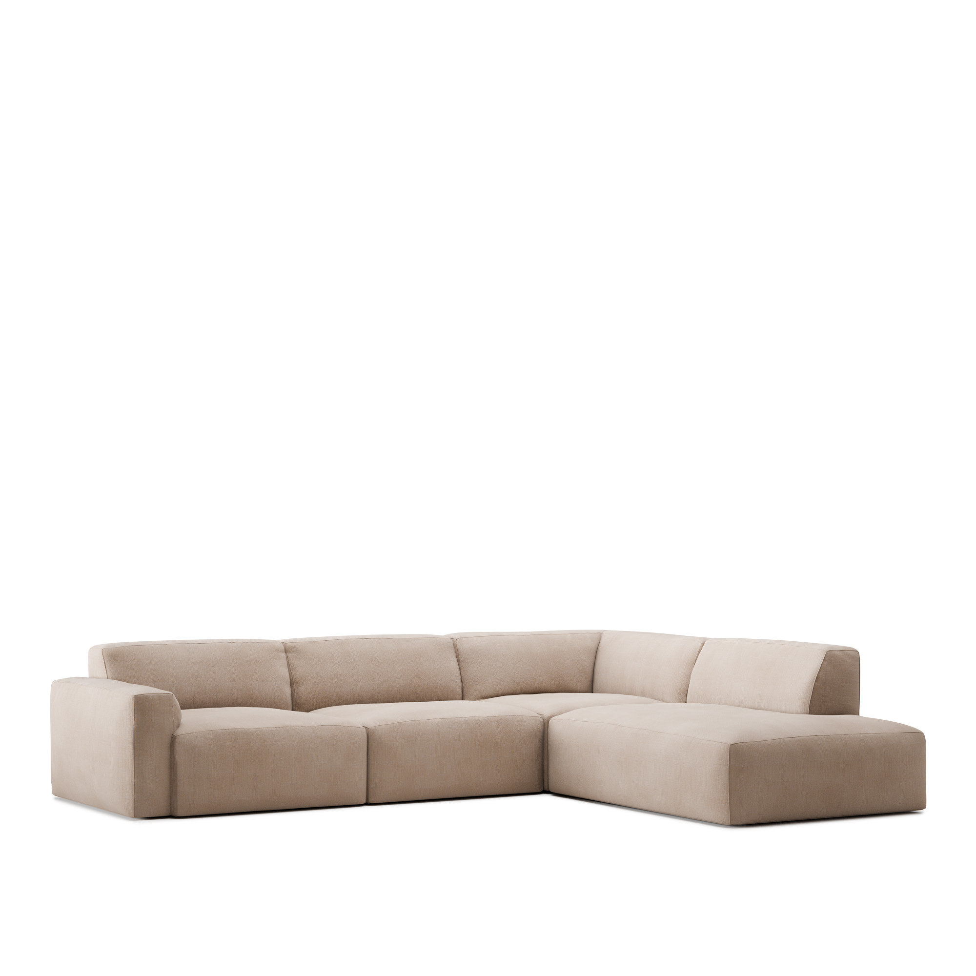 no ga - brick 4-seater corner open end right med avtagbar klädsel – shadow beige - soffor - beige