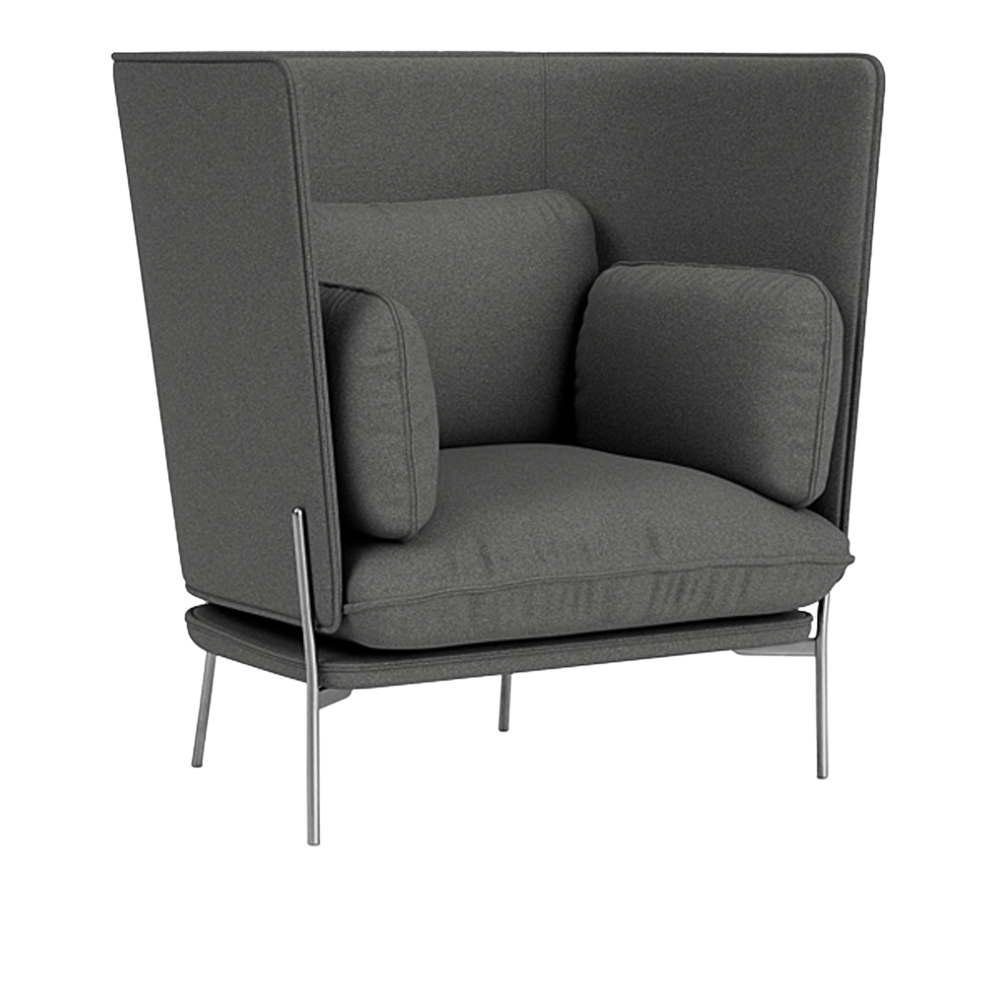 &Tradition - Cloud LN5 - Chrome - Fabric cat.2 - Divina Melange 3 170 - Fåtöljer - Luca Nichetto - MDF/Metall