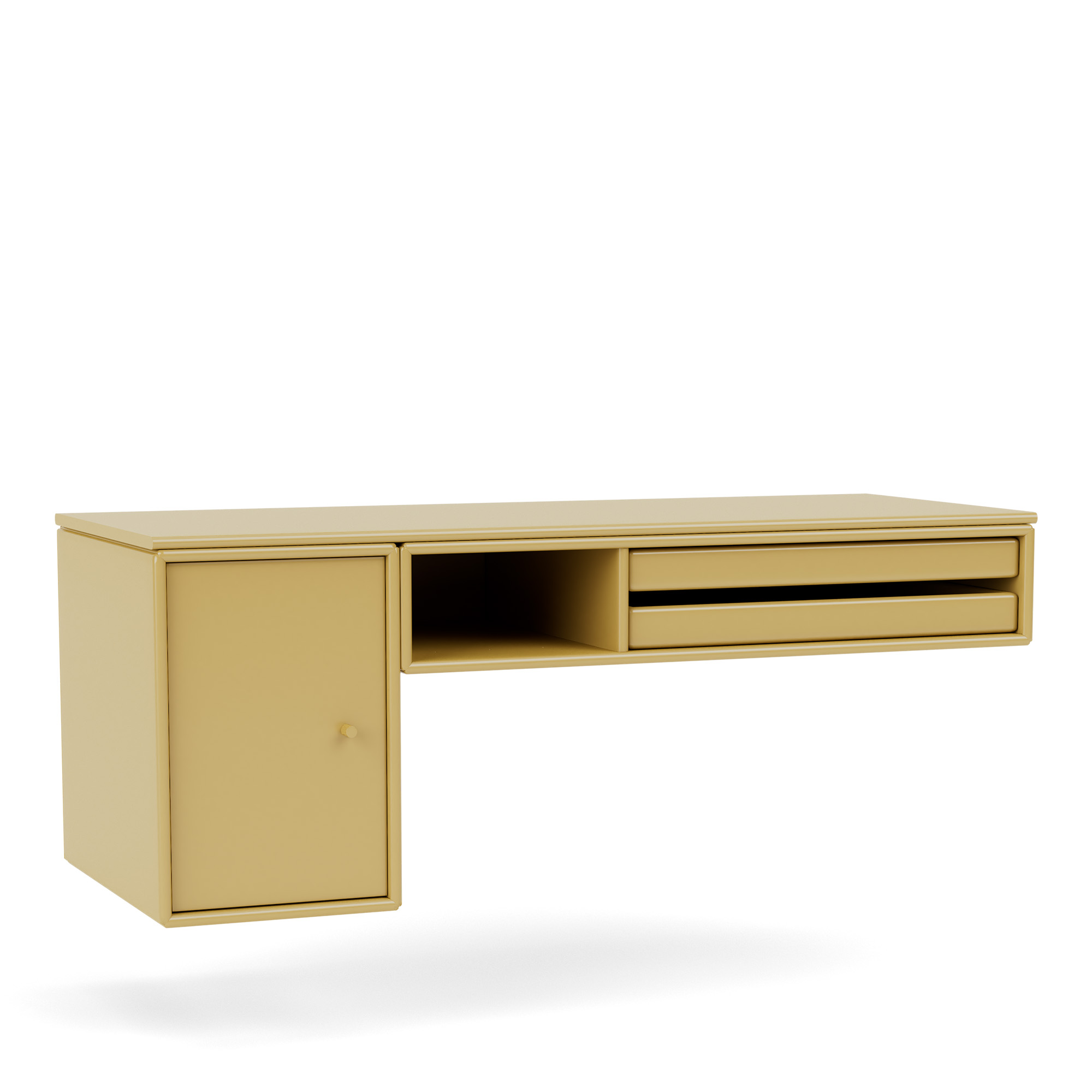 montana - bureau work desk 157-cumin 04 suspension rails - skrivbord - peter j. lassen - gul - trä