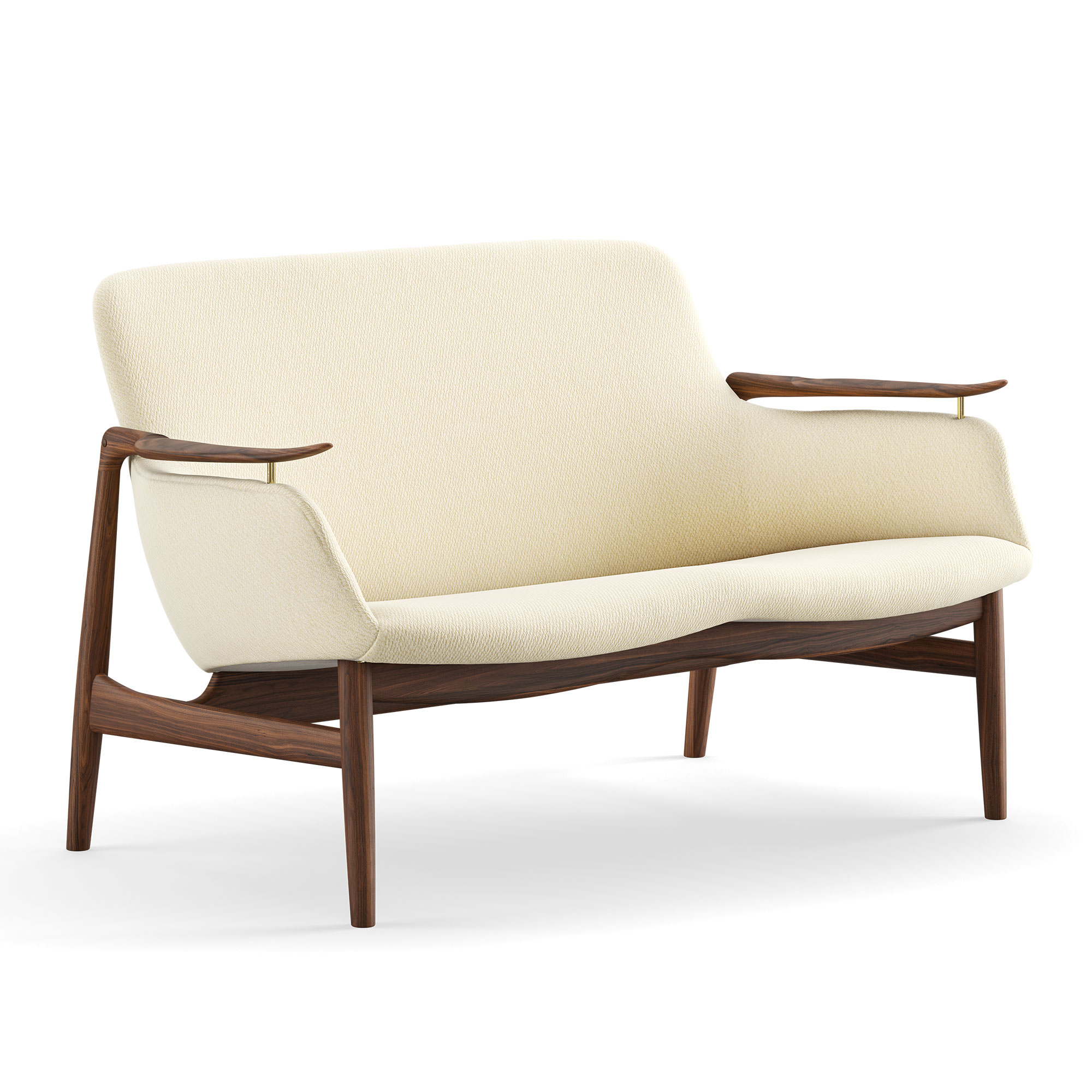 House of Finn Juhl - 53 Sofa, Walnut, Cat. 4 Vidar 1511 - Soffor - Finn Juhl - Beige,Tr&auml;f&auml;rgad