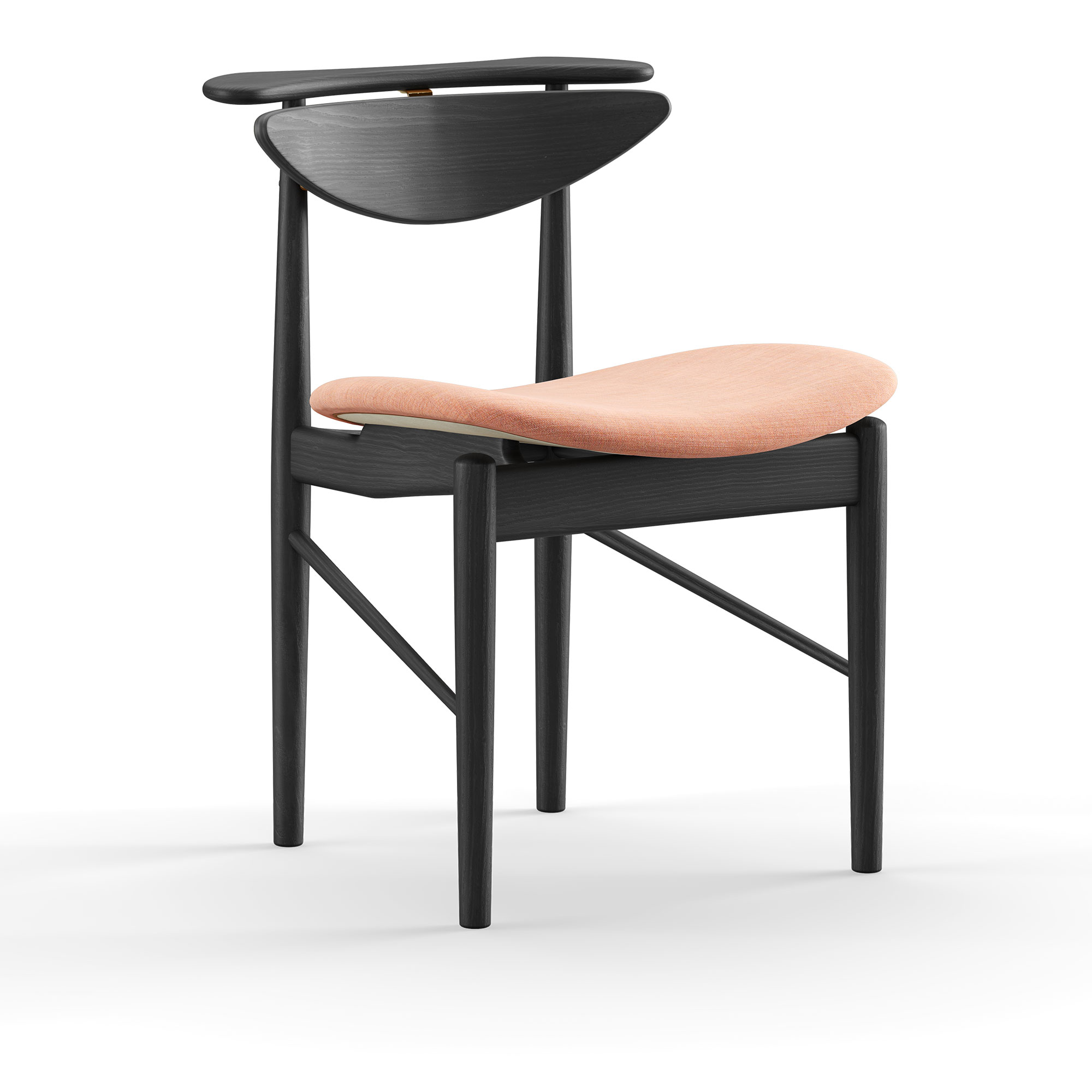 House of Finn Juhl - Reading Chair, Black Painted oak, Cat. 1 Remix 612 - Spisestoler - Finn Juhl - Rosa,Tre farget - Tre/Tekstilmateriale
