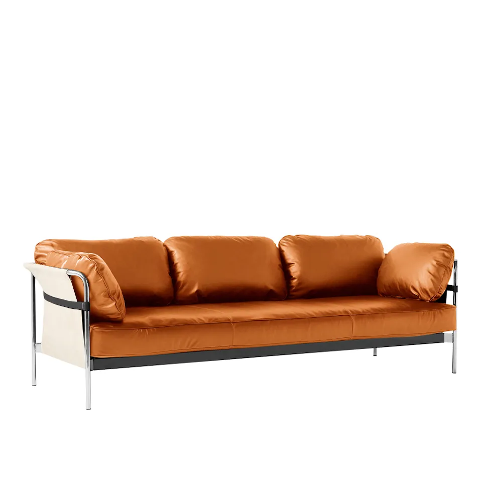 Can 3-sitssoffa Chrome/Natural