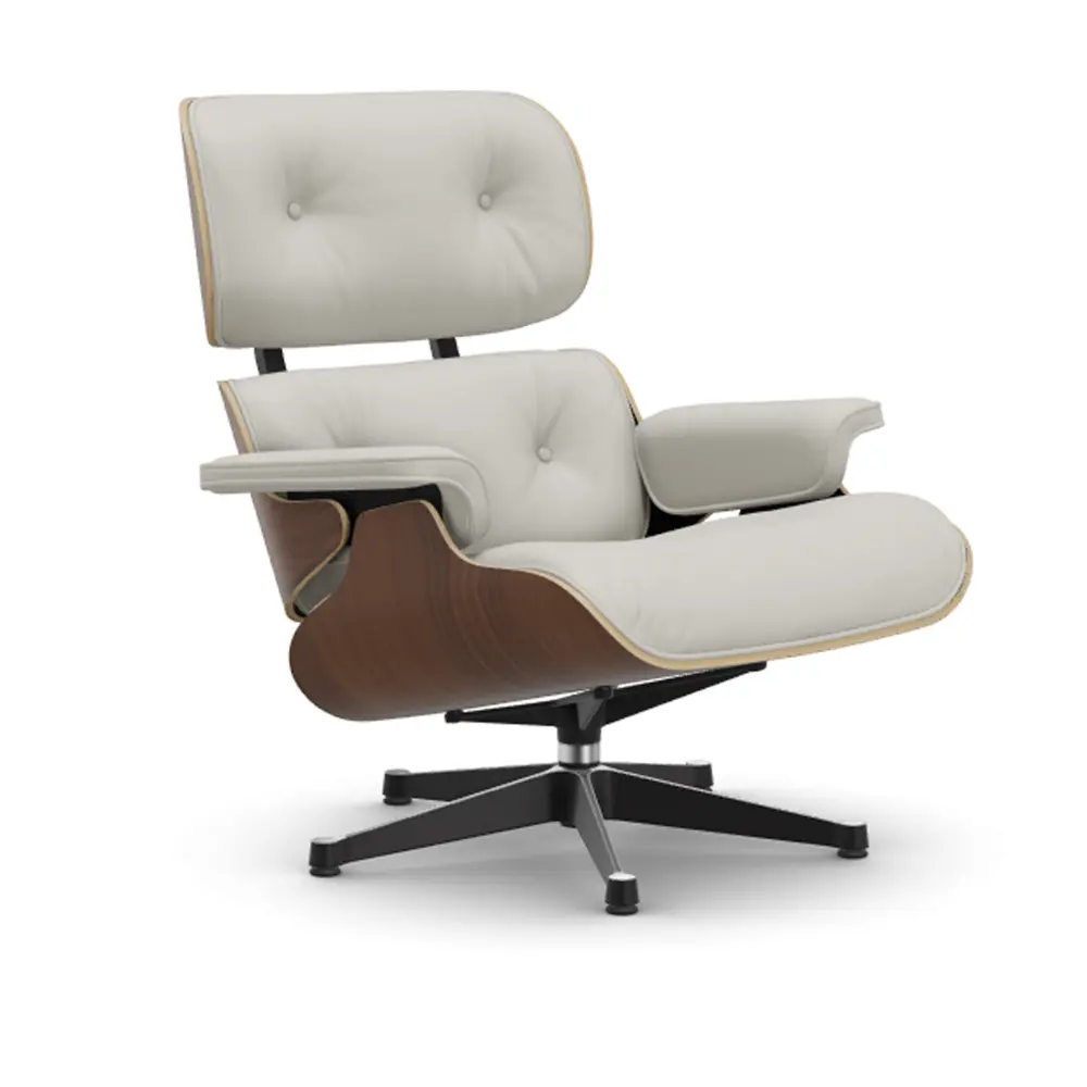 Eames Lounge Chair Black-pigmented Walnut Polished/Black lenestol