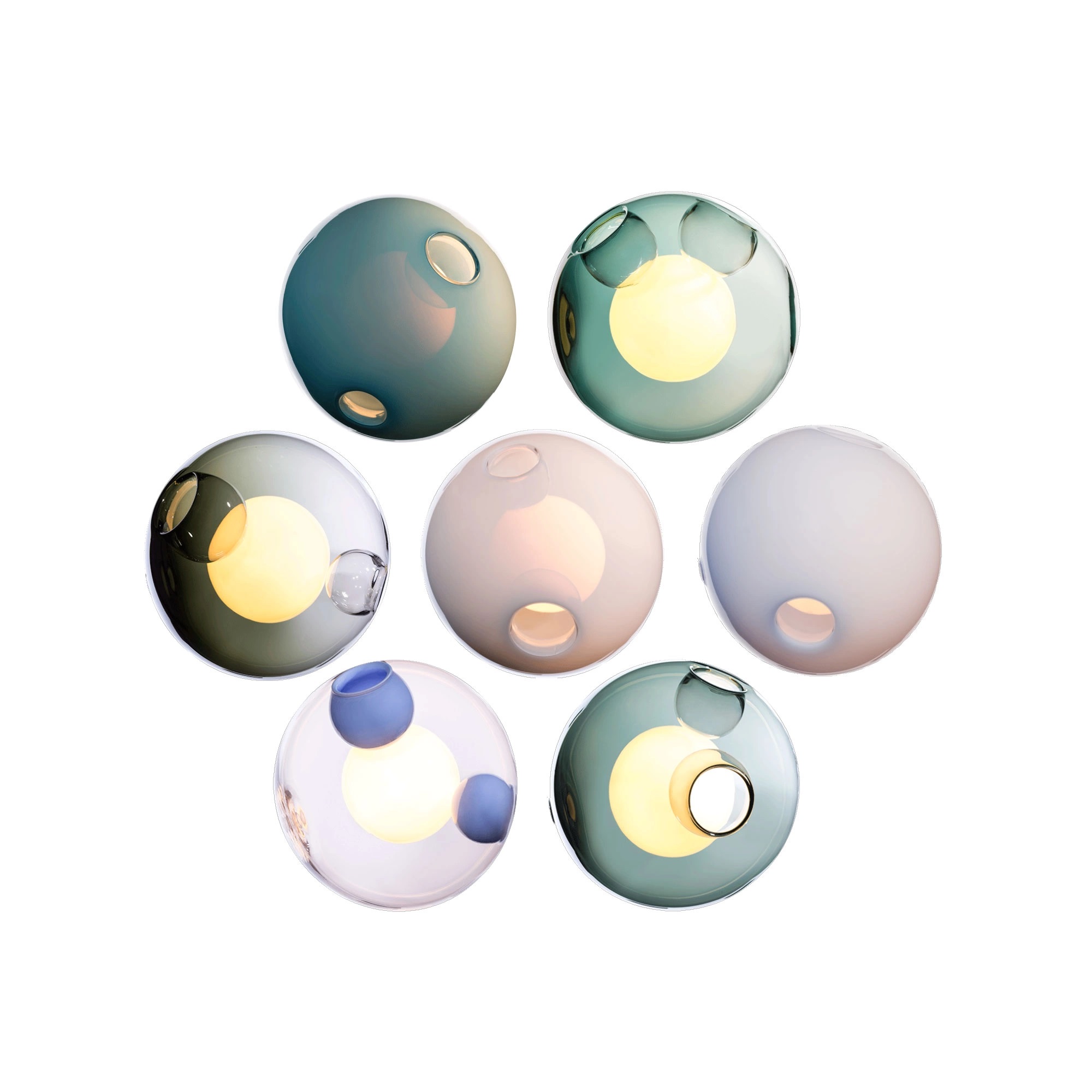 Bocci - 28.7 Cluster, Multi - 09 Xenon - Klusterlampor - Omer Arbel - Flerfärgad