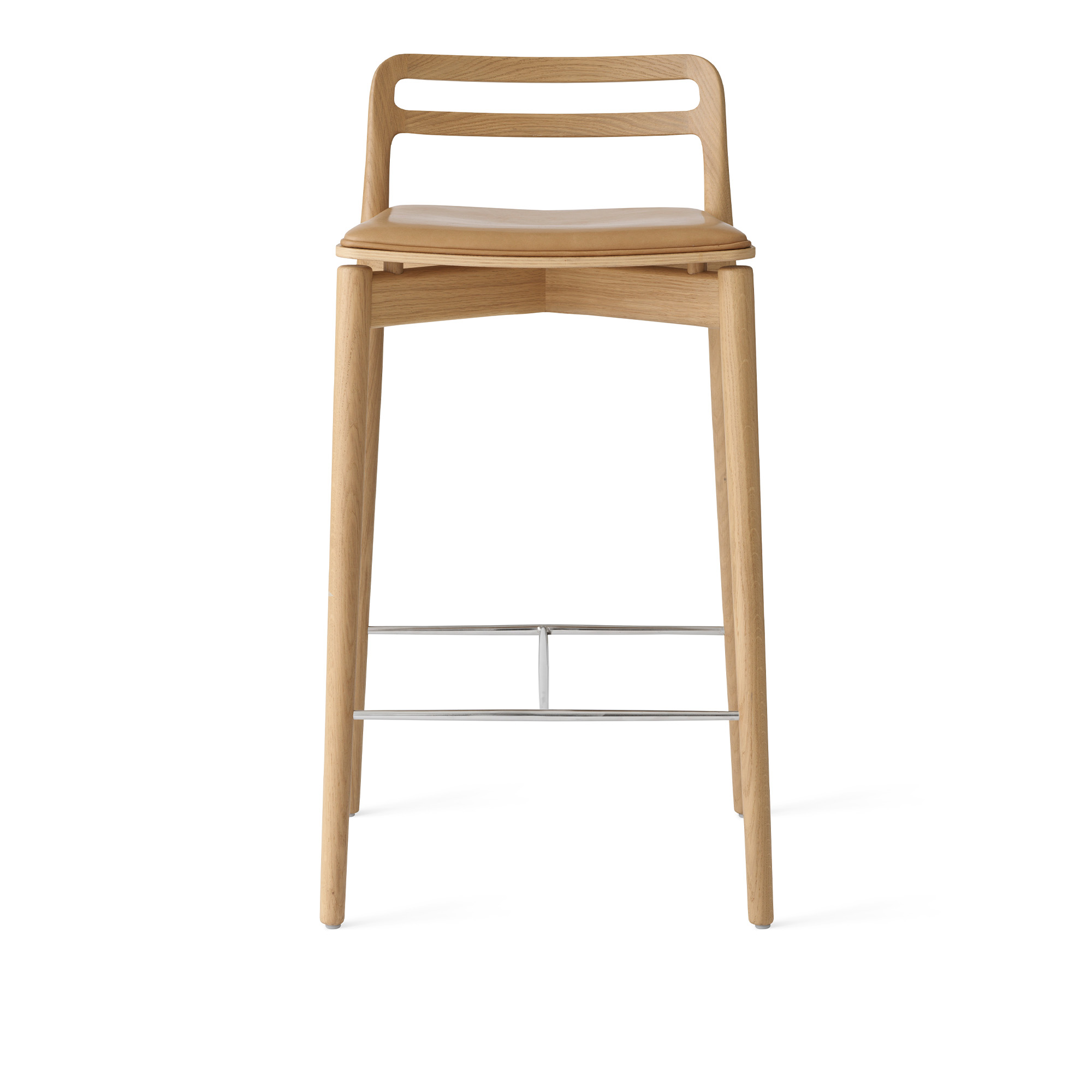 vipp - vip484 cabin barstol ljus ek med camel läder - barstolar - brun