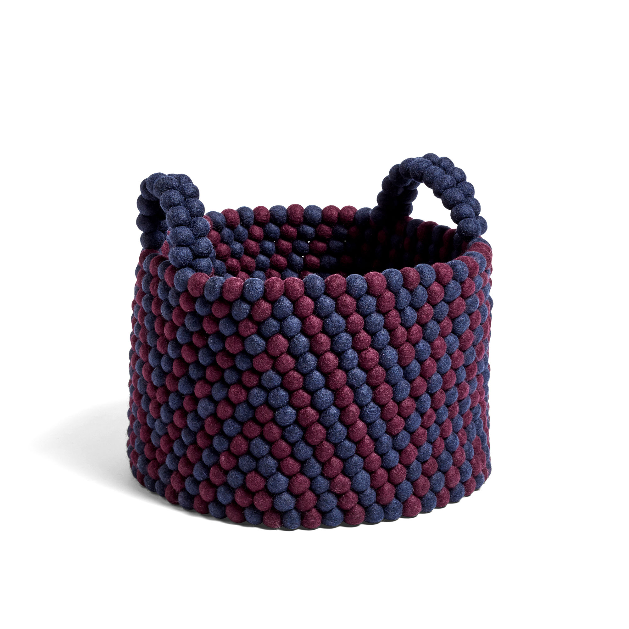 HAY - Bead Basket With Handle, Burgundy chevron - Småförvaring - Mönstrad