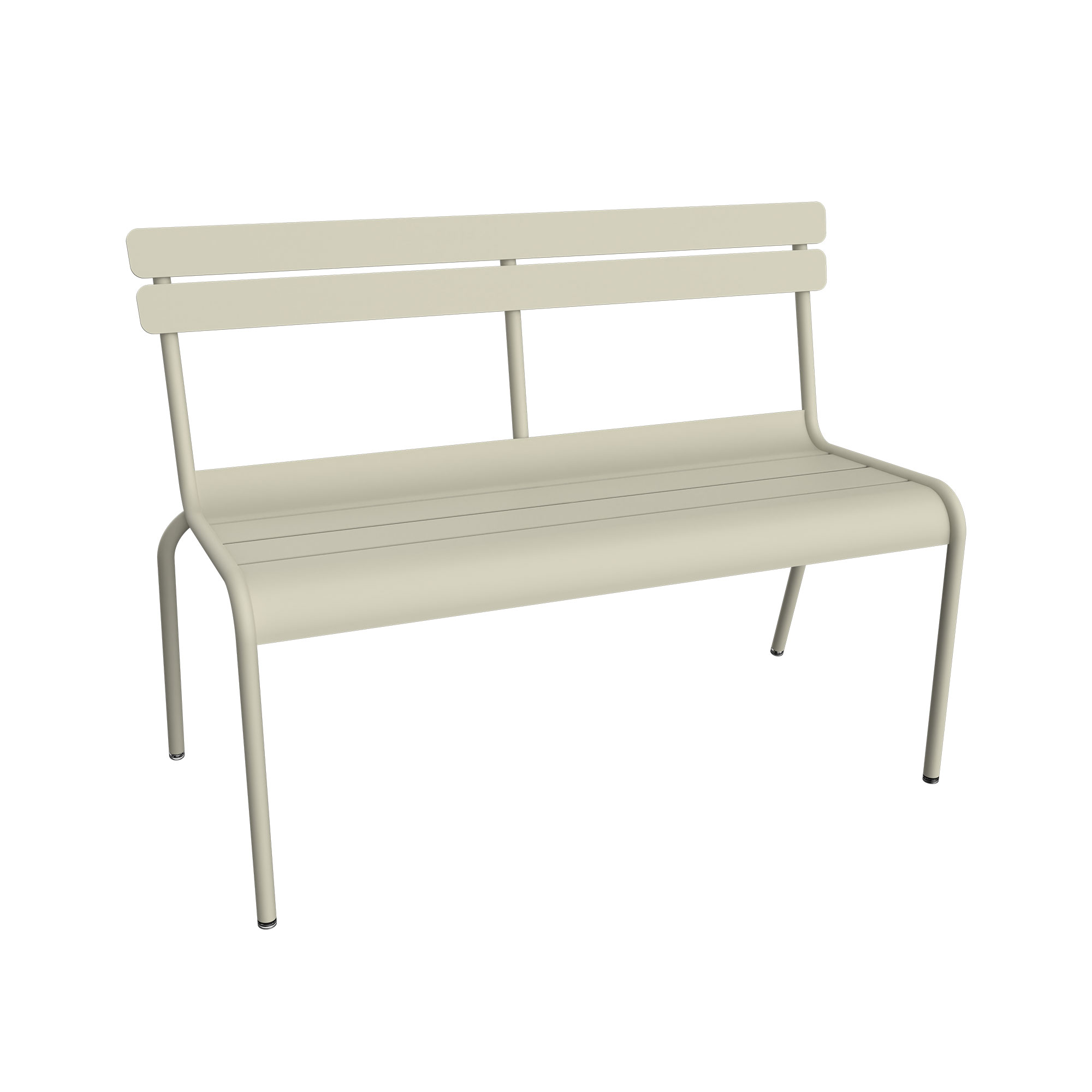 Fermob - Luxembourg 2/3-Seater Bench With Backrest Clay Grey A5 - Tr&auml;dg&aring;rdsb&auml;nkar - Fr&eacute;d&eacute;ric Sofia - Gr&ouml;n,Gr&aring; - Metall