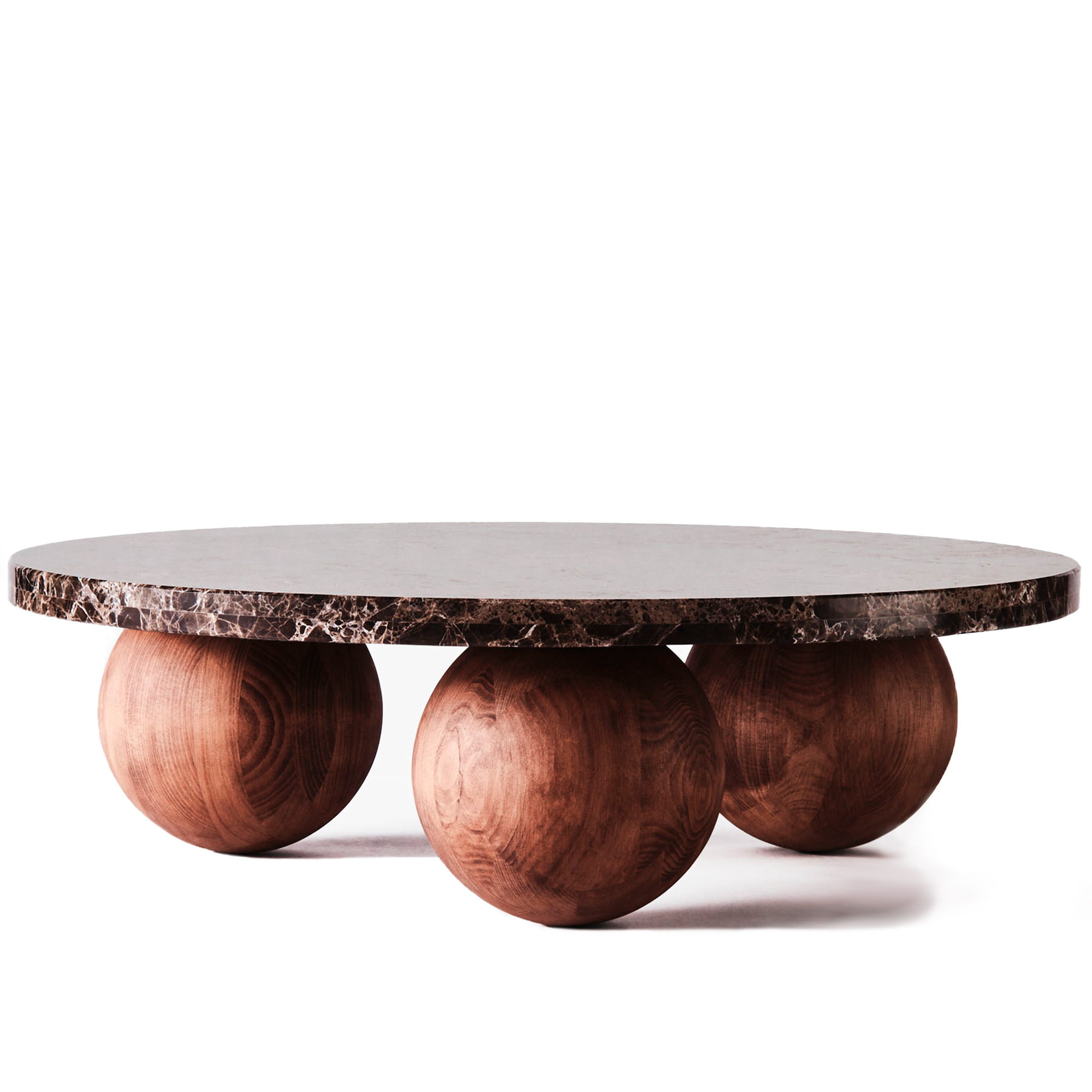 dusty deco - sphere sofa table round ø100 cm - dark emprador - soffbord - edin & lina kjellvertz - brun