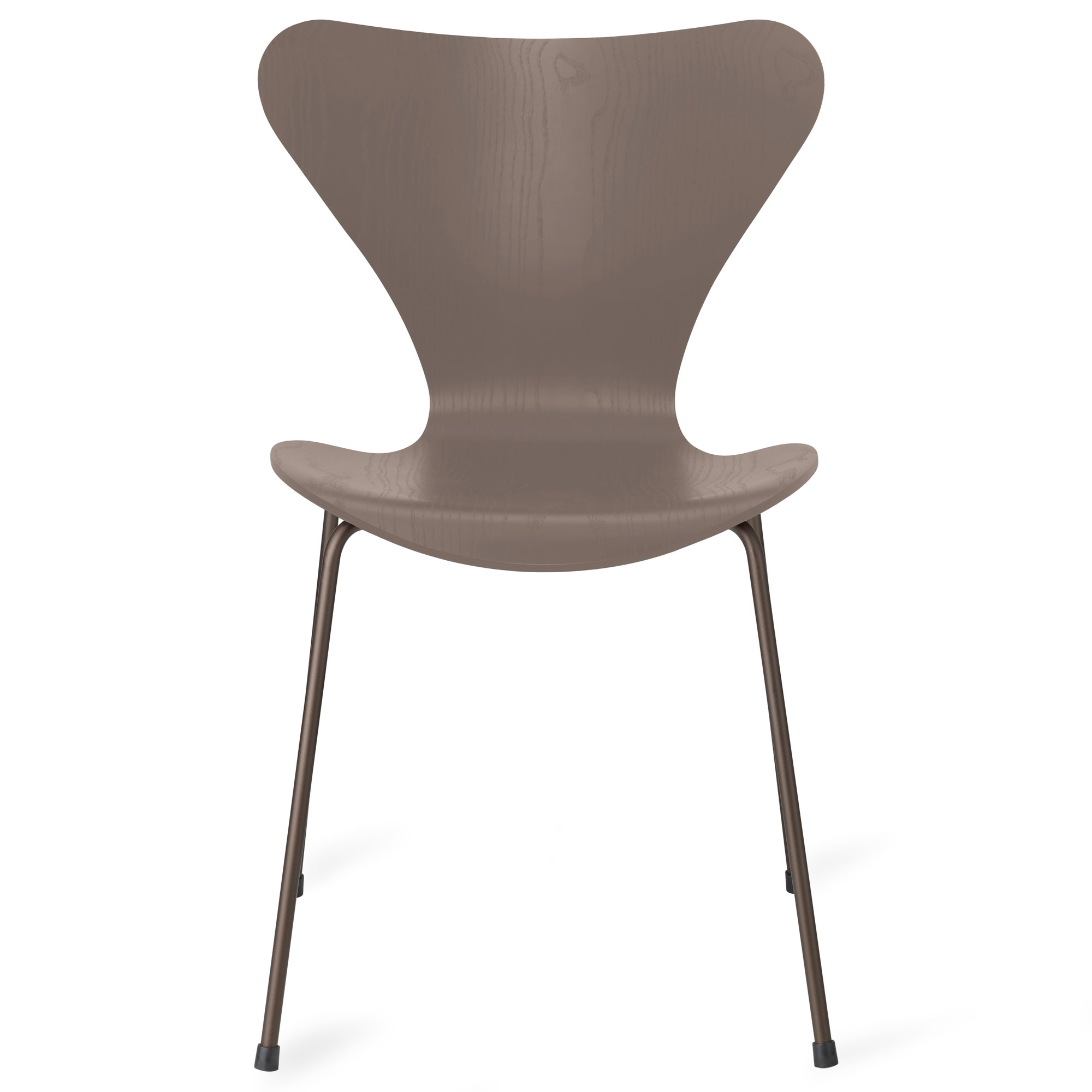 Fritz Hansen - Sjuan 3107 stol f&auml;rgad askfan&eacute;r brown bronze / deep clay - Matstolar - Arne Jacobsen - Beige,Gr&aring; - Metall/Tr&auml;