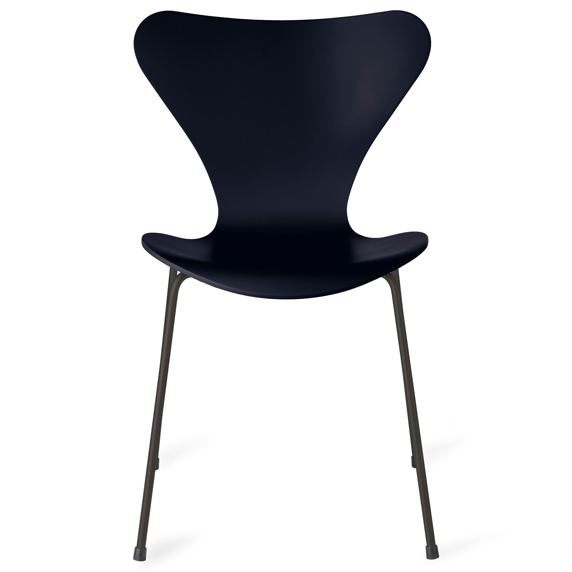 Fritz Hansen - Sjuan 3107 stol lackerad bokfanér warm graphite / midnight blue - Matstolar - Arne Jacobsen - Blå - Metall/Trä