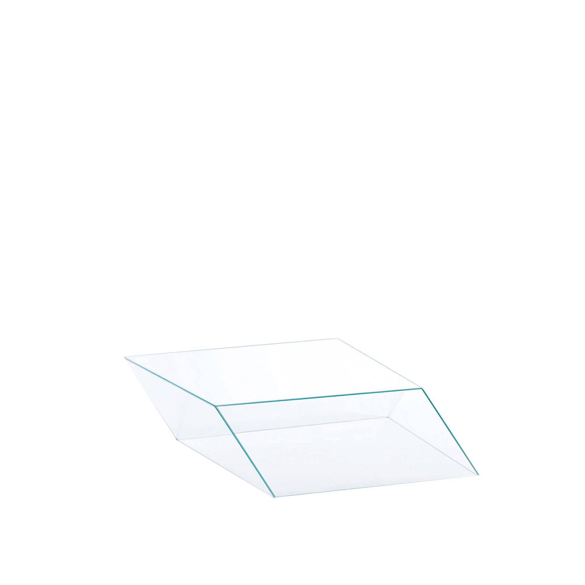 Glas Italia - WIR02 Wireframe Low table, White edges, H:25, Transparent Extralight Glass - Sofabord - Piero Lissoni - Gjennomsiktig - Glass
