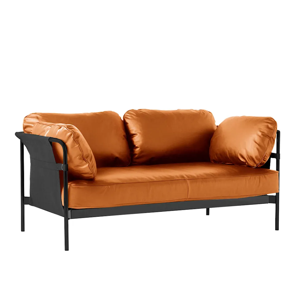 Can 2-sitssoffa Black/Black