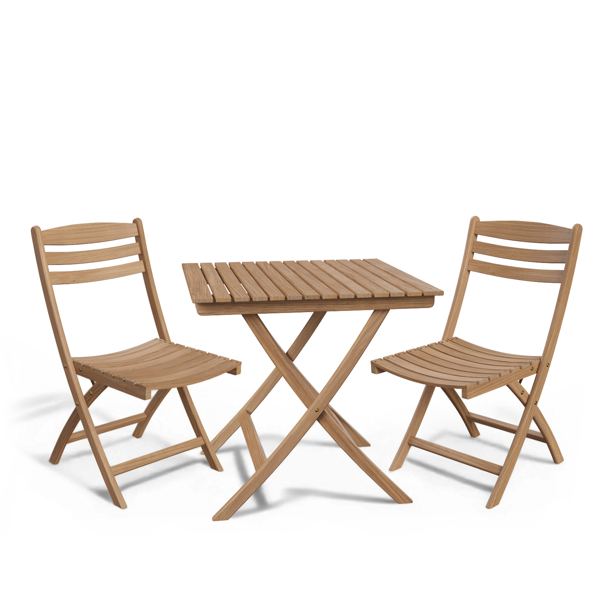 fritz hansen - selandia matgrupp kvadratiskt bord & 2 stolar - matgrupper utomhus - skagerak design team