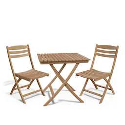 Selandia vierkante eettafel voor buiten en 2 tuinstoelen