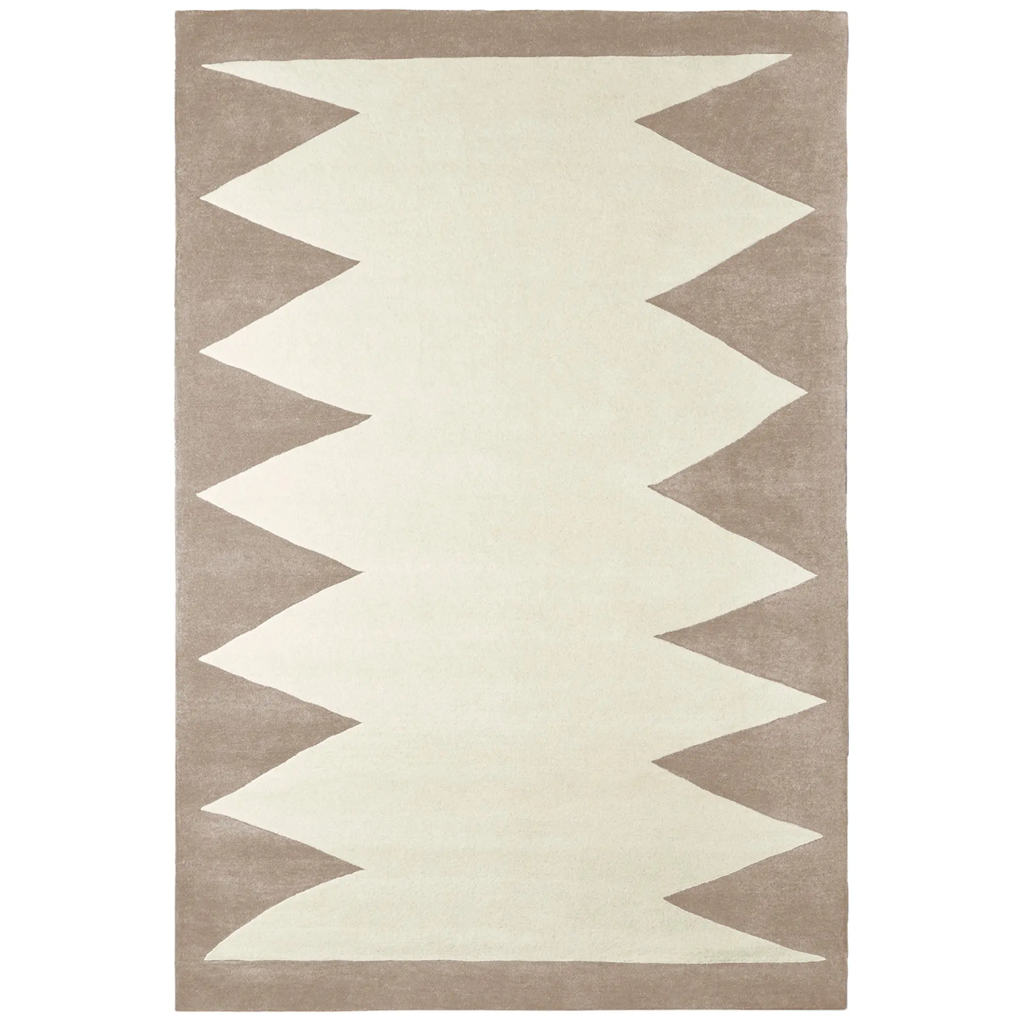 Zig Zag White Beige ullmatta