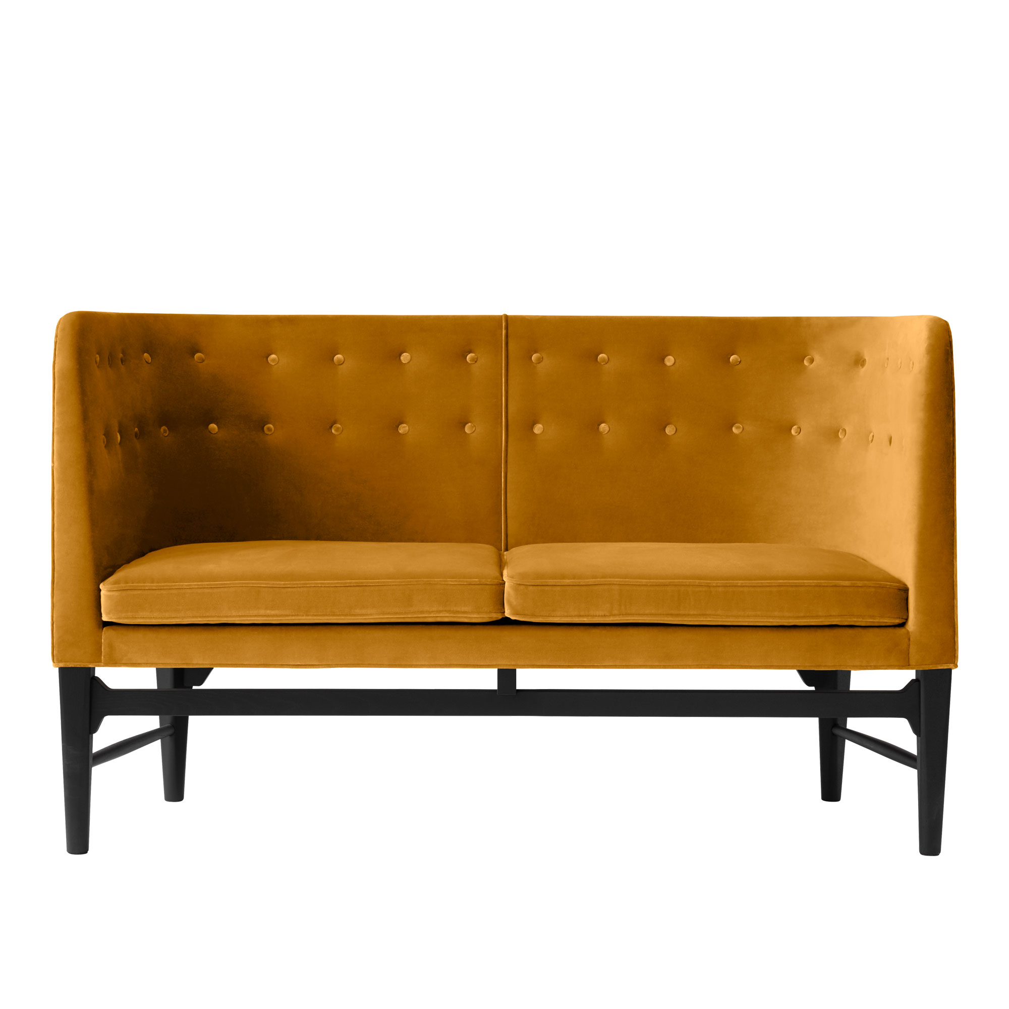 &Tradition - Mayor AJ6 - Fabric cat.2 - Velvet 5 Amber - Black Lacquered Oak - Soffor - designer_arne_jacobsen