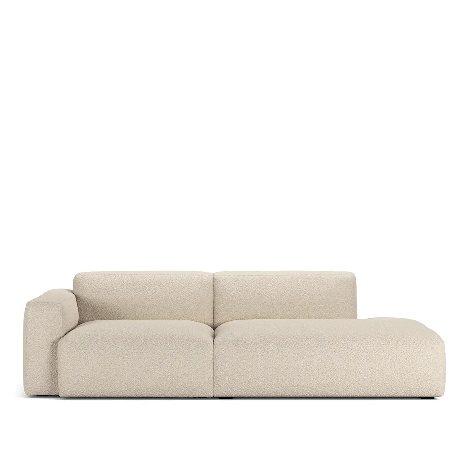 Brick 2-Seater Open End Right with removable upholstery – Ascot White