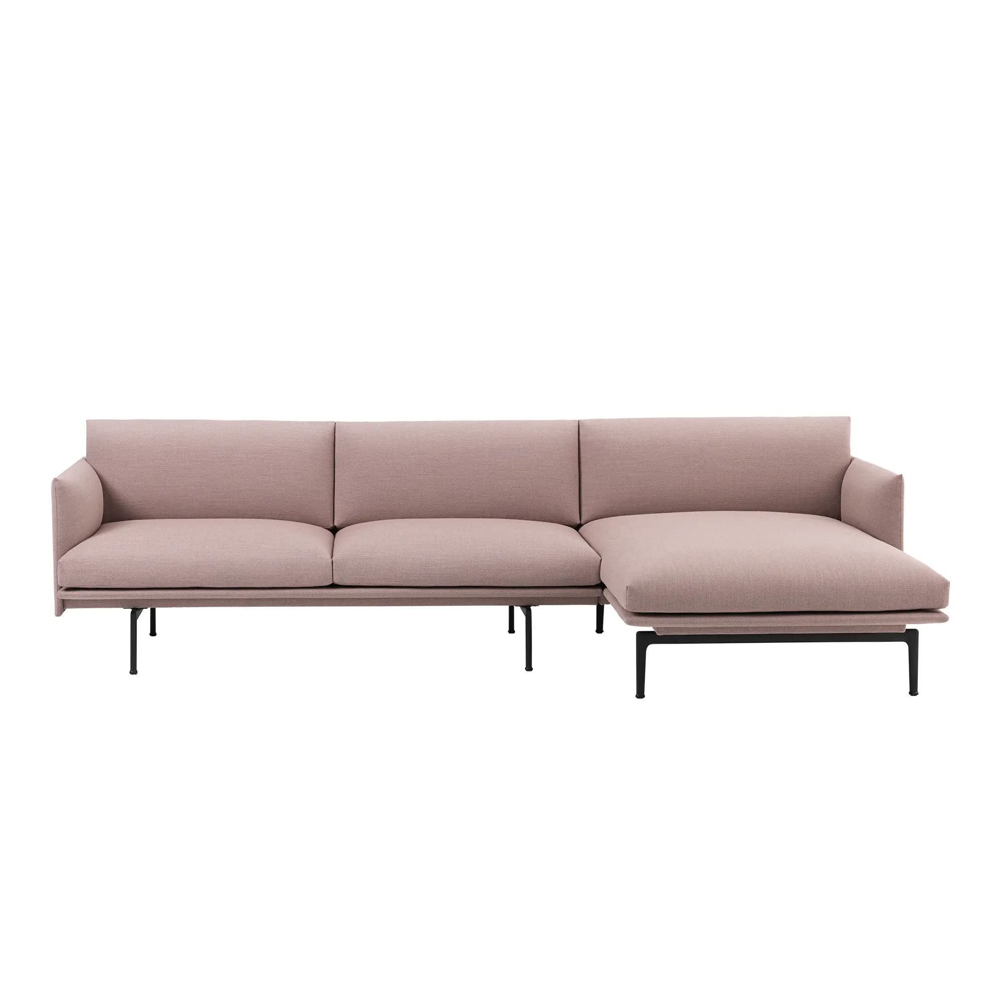 Outline Sofa Chaise Longue Right / Black Base