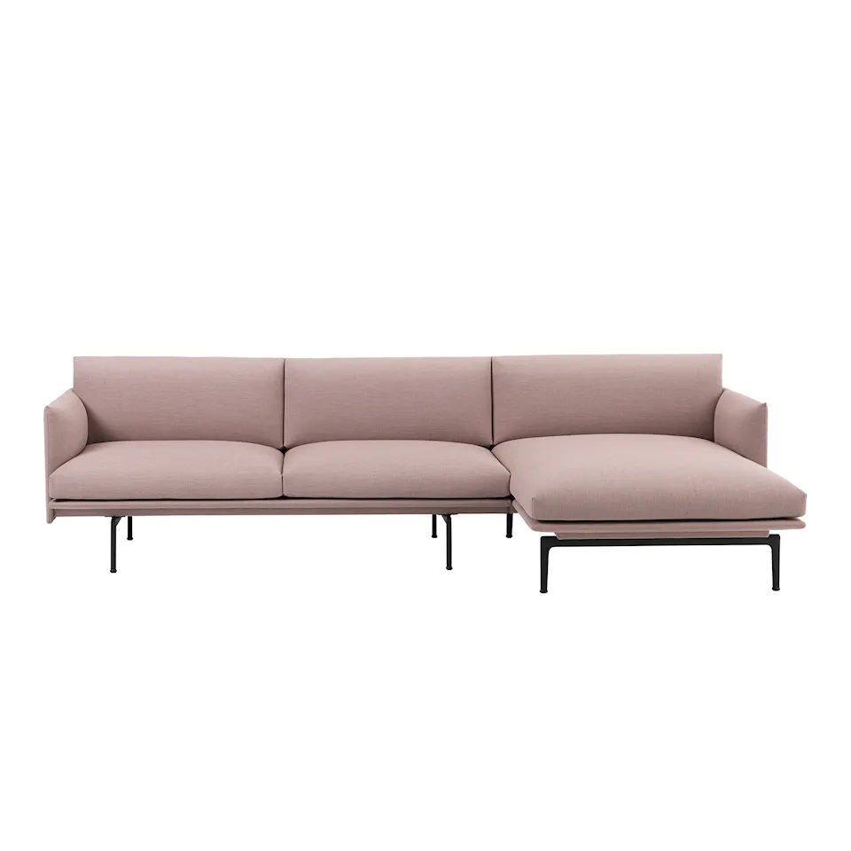 Outline Sofa Chaise Longue Right / Black Base