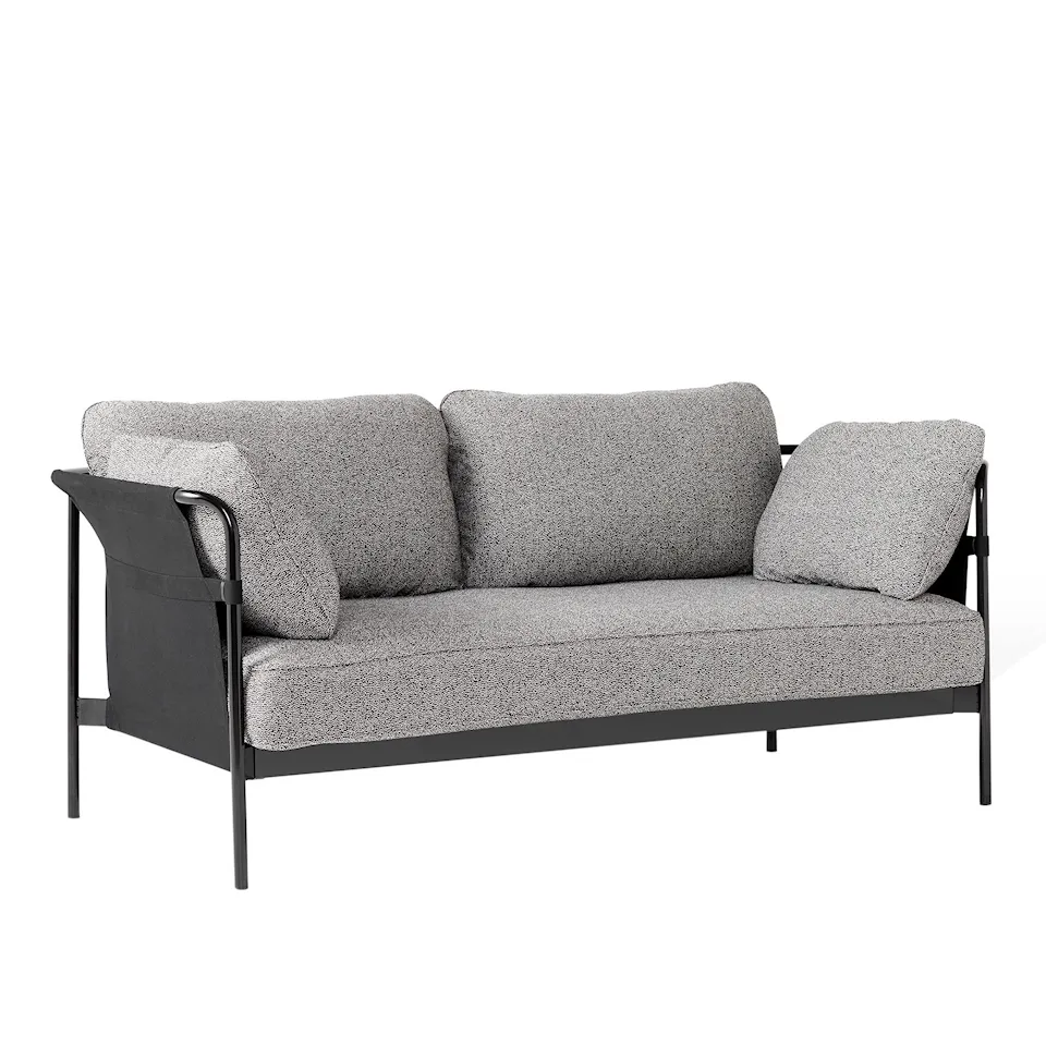 Can 2-sitssoffa Black/Black