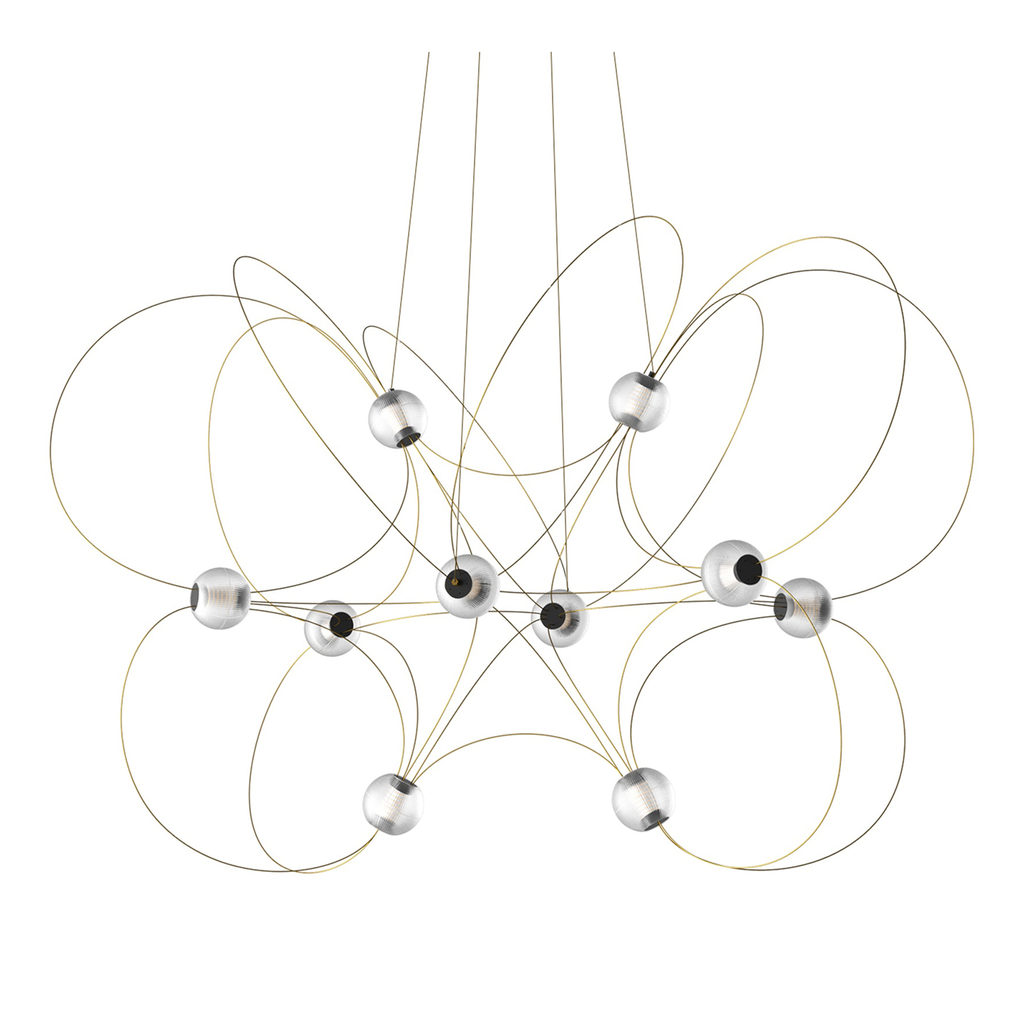 DCWéditions - Munari 10 Pendant lamp Mountable H82 cm – Black & Gold - Pendellampor - Lutz Pankow - Guld,Svart | Belysning - Taklampor - Pendellampor | Möbelexperten