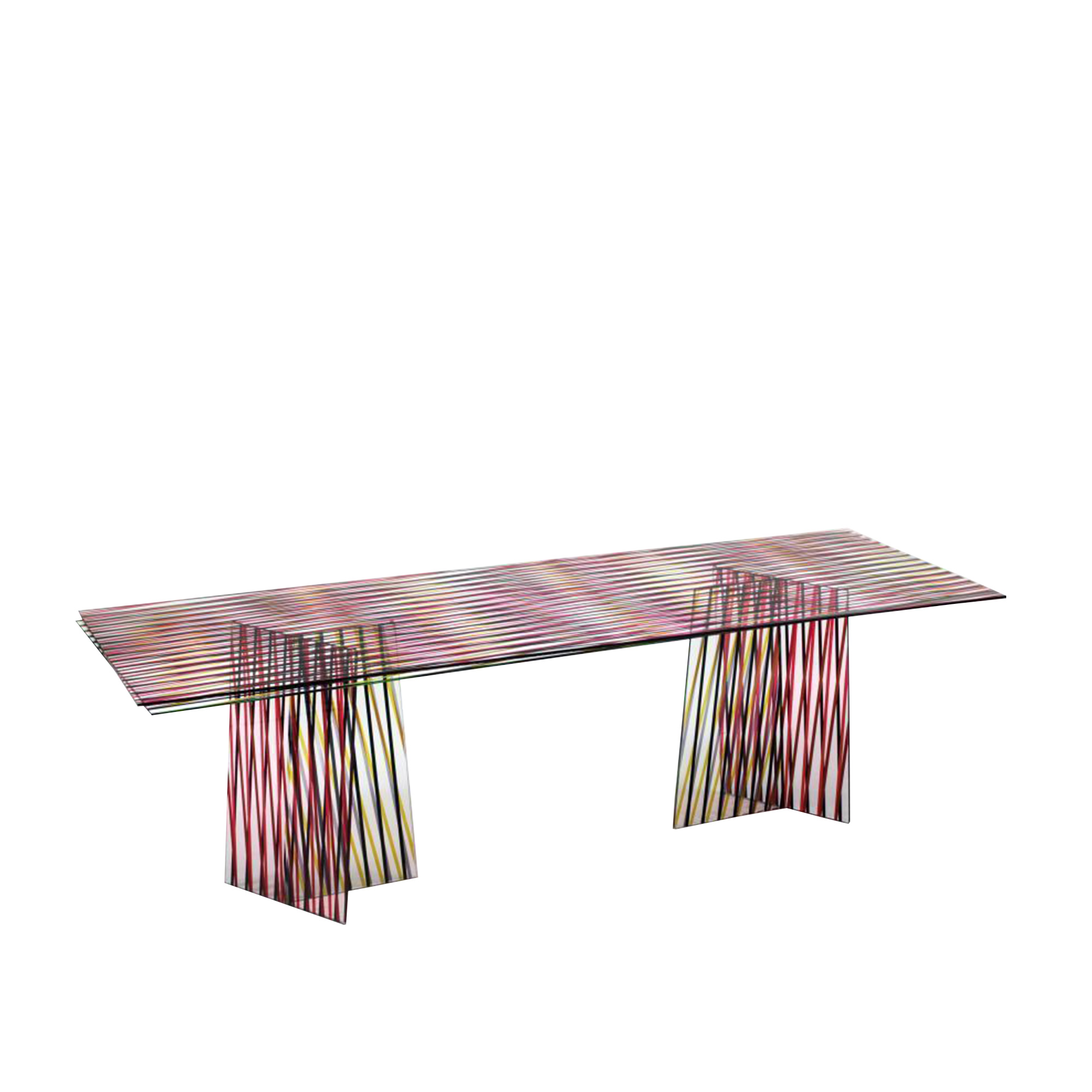 Glas Italia - CRO01 Crossing Table, Laminated Transparent Extralight Glass - Matbord - Patricia Urquiola - Flerfärgad - Glas
