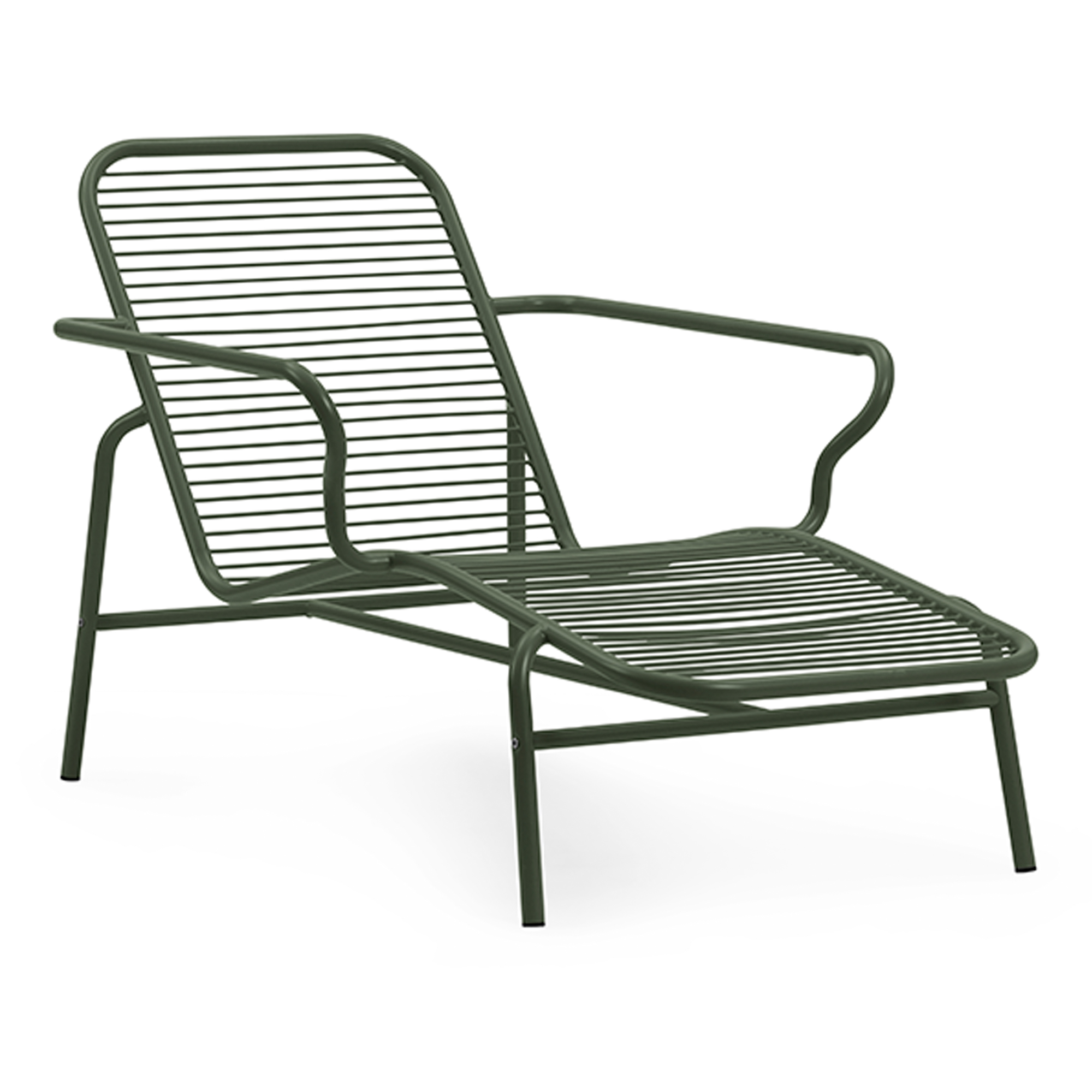 normann copenhagen - vig chaise longue - dark green - solstolar - simon legald - metall