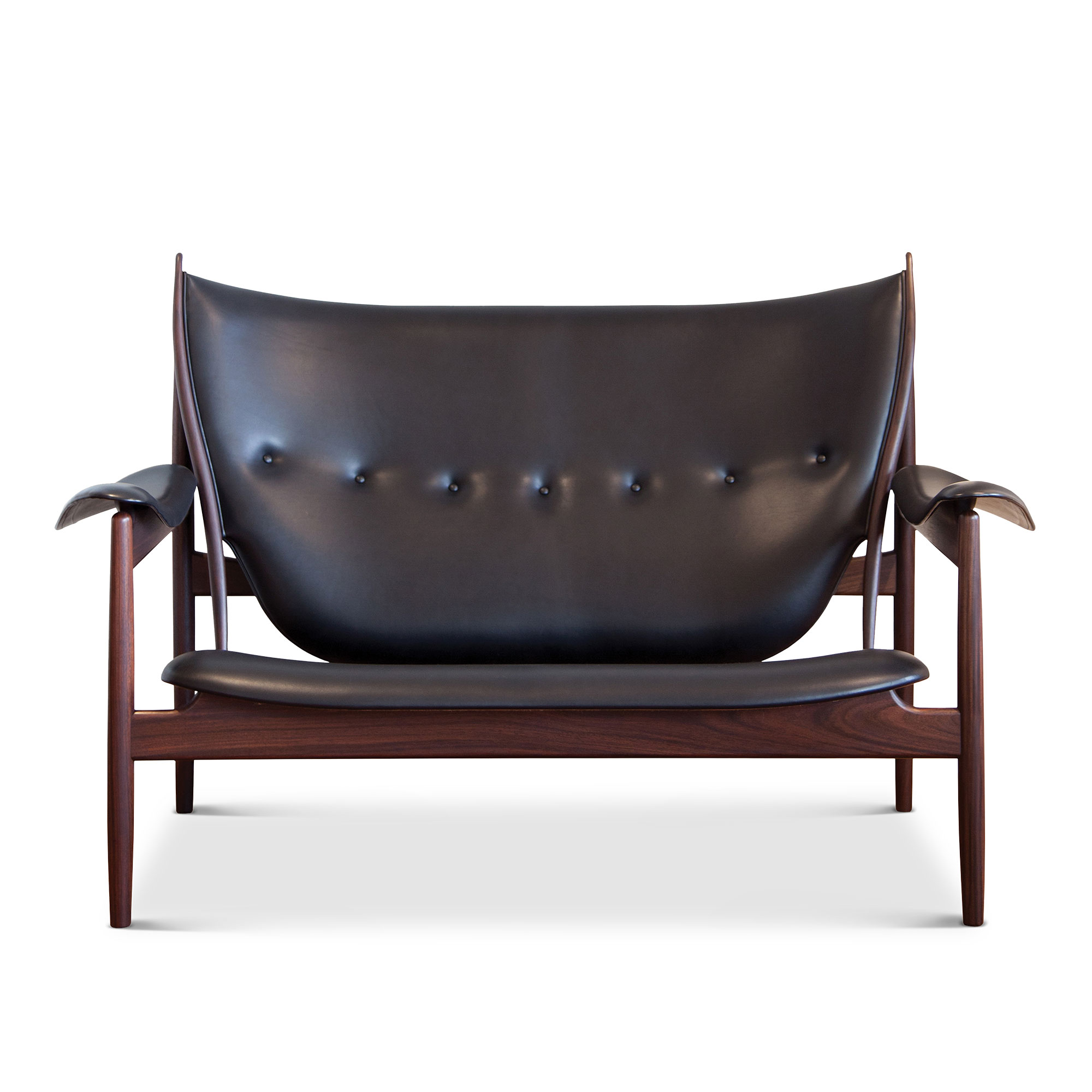 House of Finn Juhl - Chieftain Sofa, Walnut, Leather Group 4, Elegance Black 20198 - Soffor - Finn Juhl - Träfärgad,Svart | Möbler - Soffor Och Dagbäddar - Soffor | Möbelexperten