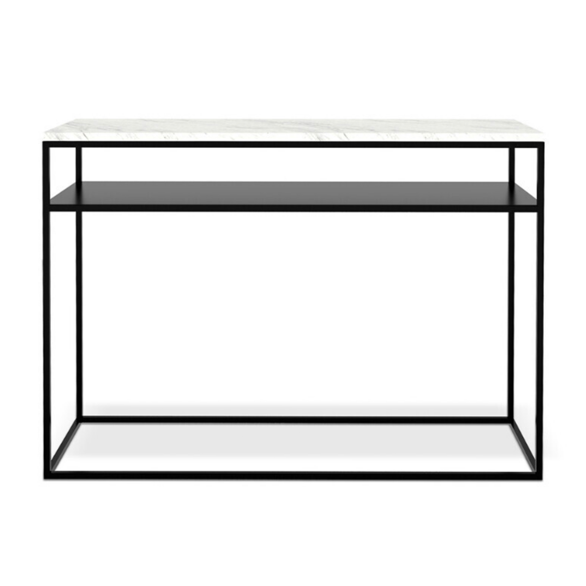 Ethnicraft - Stone Console Table - White Carrara - Konsolbord - Djordje Cukanovic - Svart,Vit - Sten