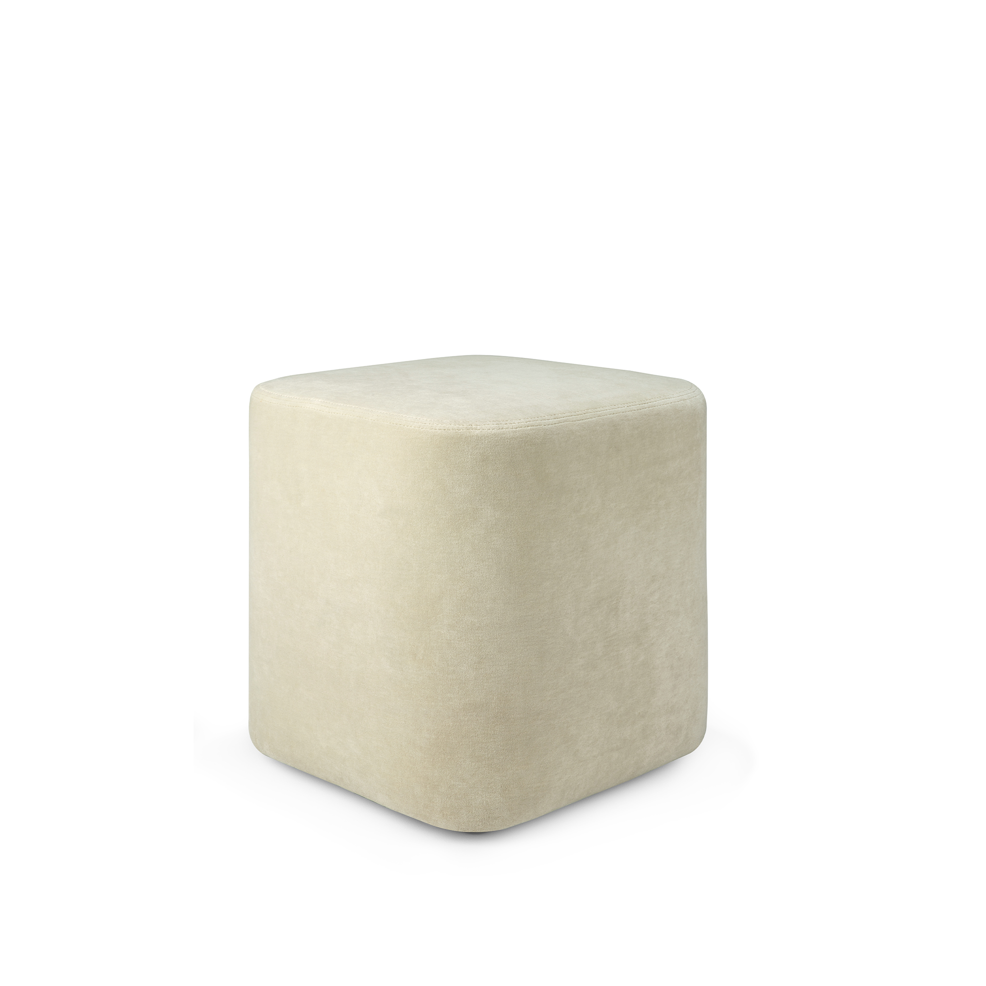 Ethnicraft - Cube Pouf - Sand Fabric 40 x 40 x 40 - Sittpuffar - Jacques Deneef - Beige - Textilmaterial