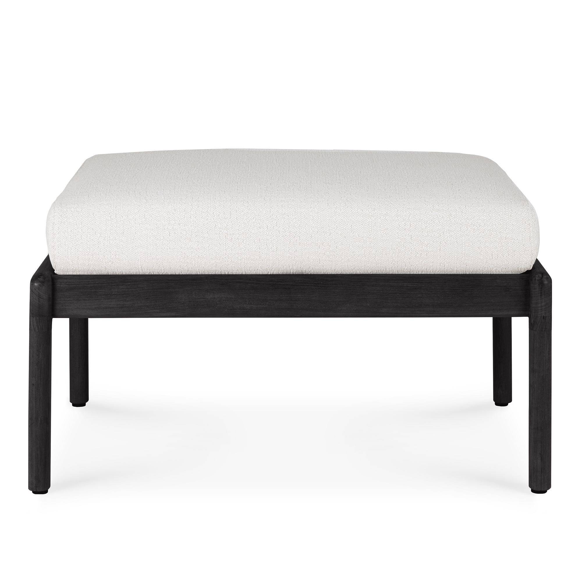 Ethnicraft - Jack Outdoor Footstool - Teak Black/Off White - Utomhuspallar och puffar - Svart - Trä/Skum/Plast | Utemöbler - Utestolar - Utomhuspallar Och Puffar | Möbelexperten