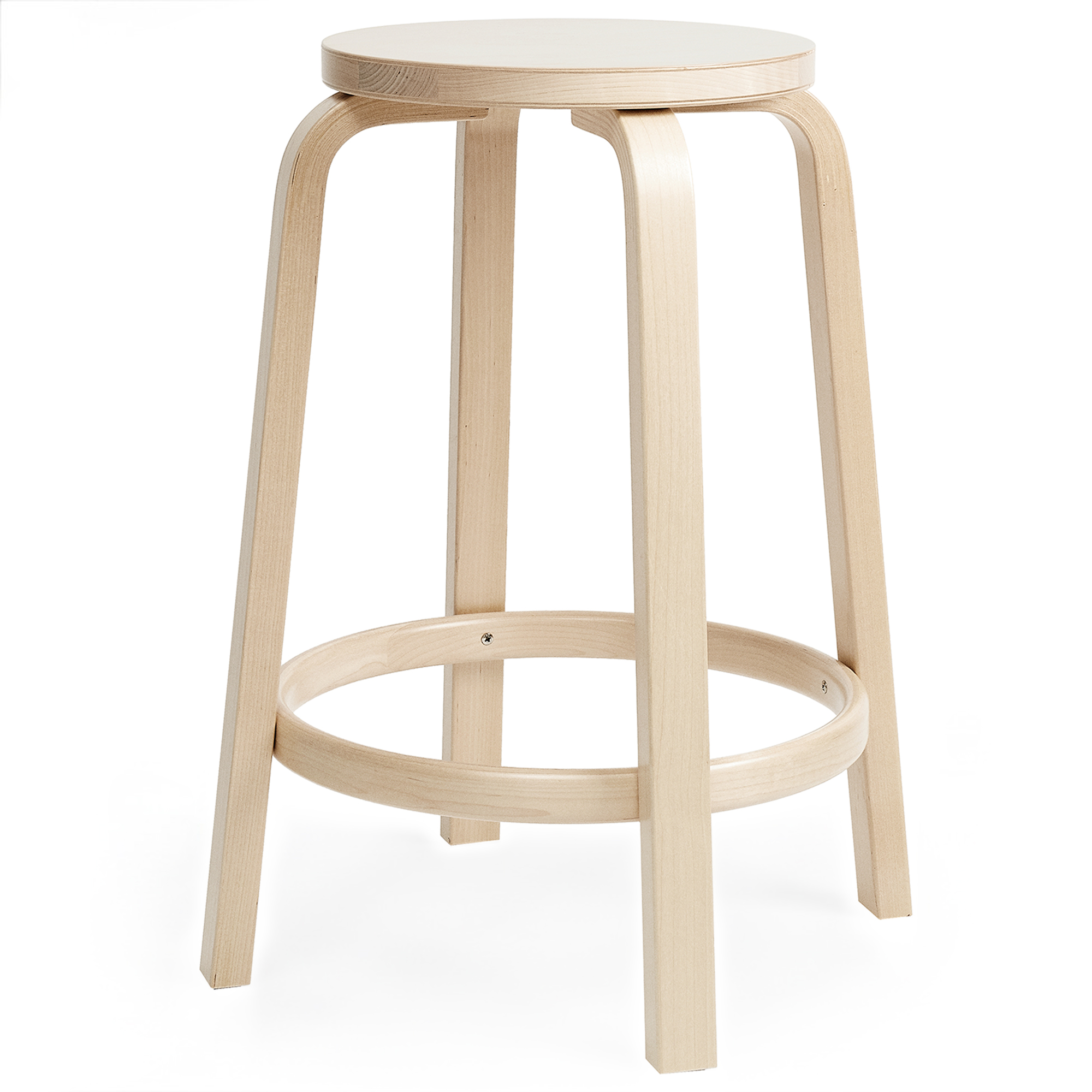 Artek - Barstol 64, 75 cm, Klarlackad bj&ouml;rk - Barstolar - Alvar Aalto - Tr&auml;f&auml;rgad - Tr&auml;