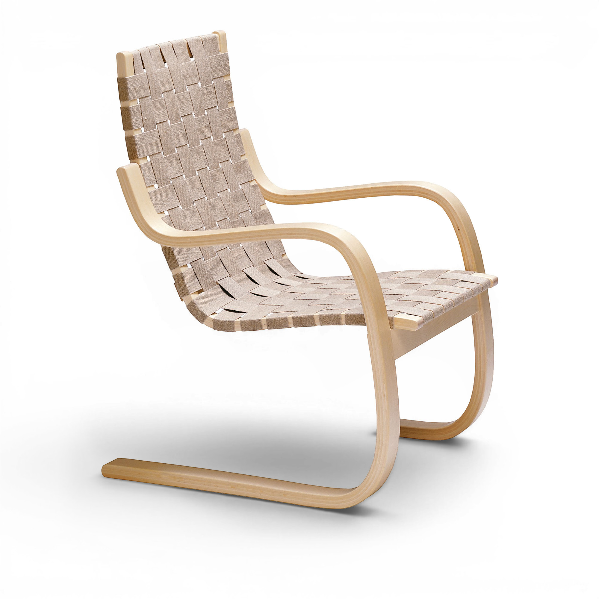 Artek - F&aring;t&ouml;lj 406, Natur sadelgjord - F&aring;t&ouml;ljer - Alvar Aalto - Beige - Tr&auml;/Textilmaterial