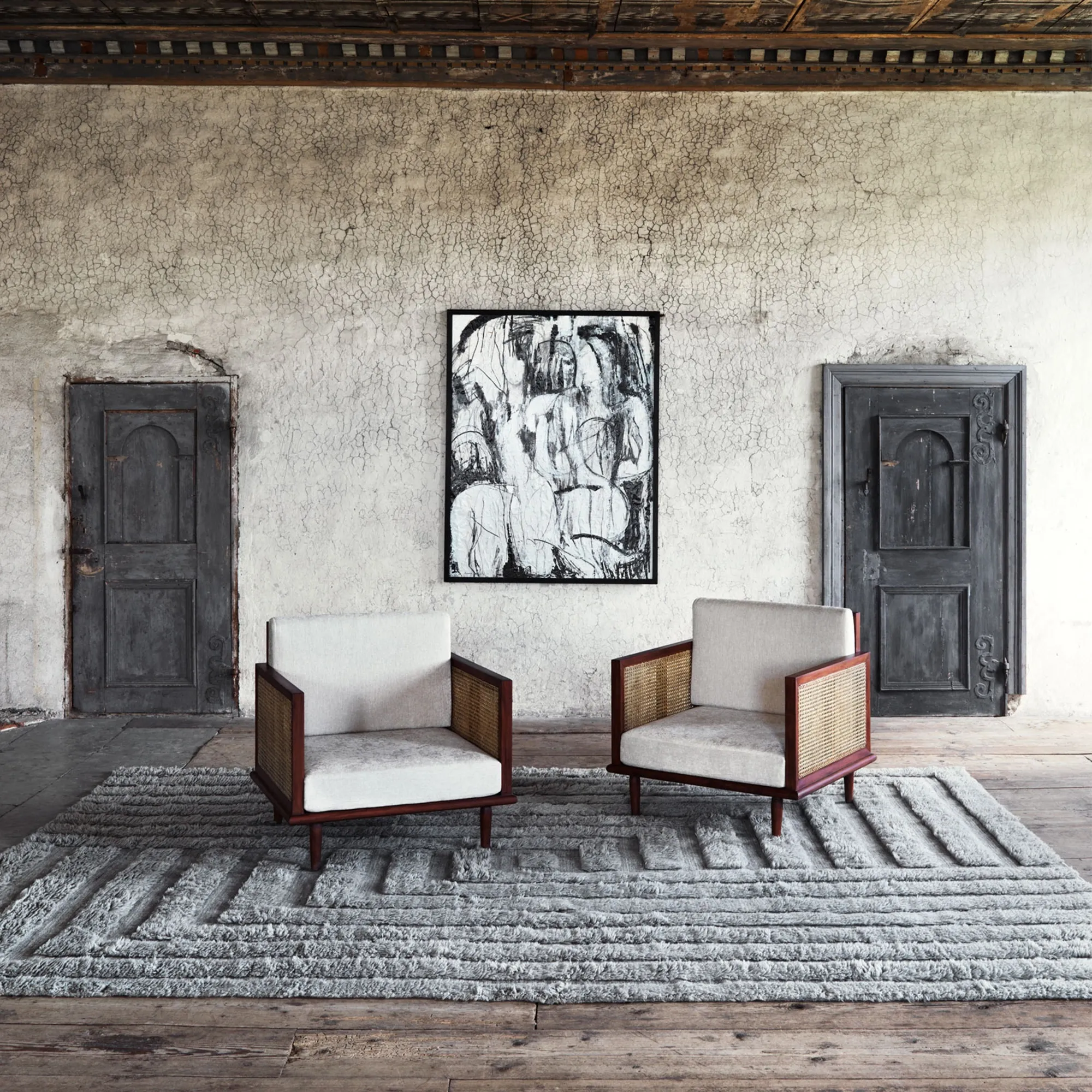 Shaggy Labyrinth Rug Grey