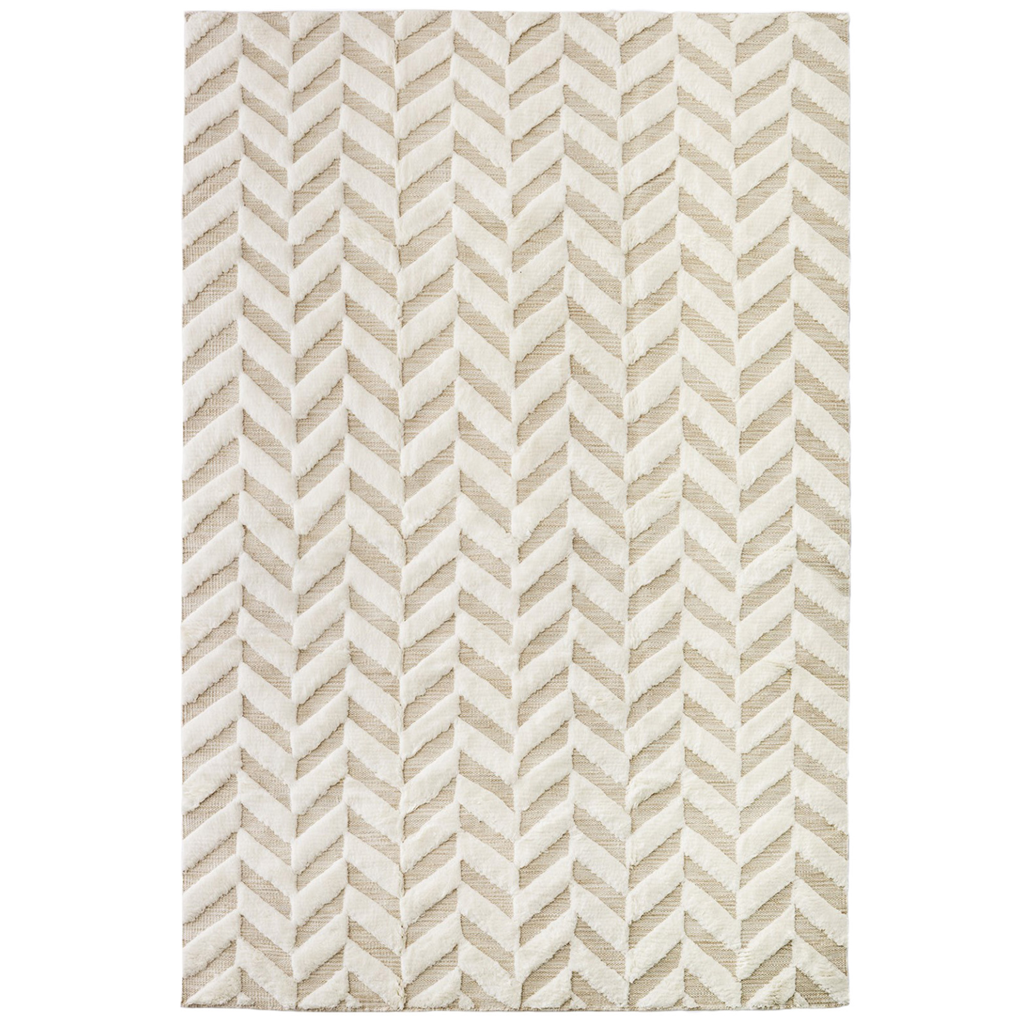dusty deco - herringbone 250x350 - white - ullmattor - edin & lina kjellvertz - vit