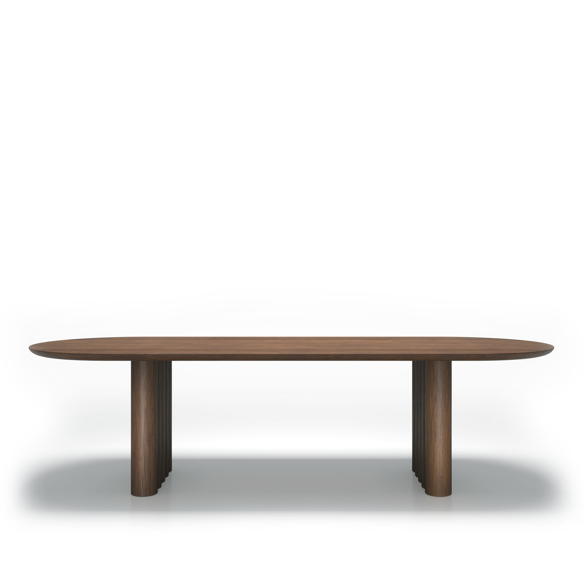 Dk3 - Plush Table Oval 30mm tabletop 130mm legs L300 x W100 x H72 cm Max 2 extension leaves Walnut - oil - Matbord - Jacob Plejdrup - Brun - Trä | Möbler - Bord - Matbord | Möbelexperten